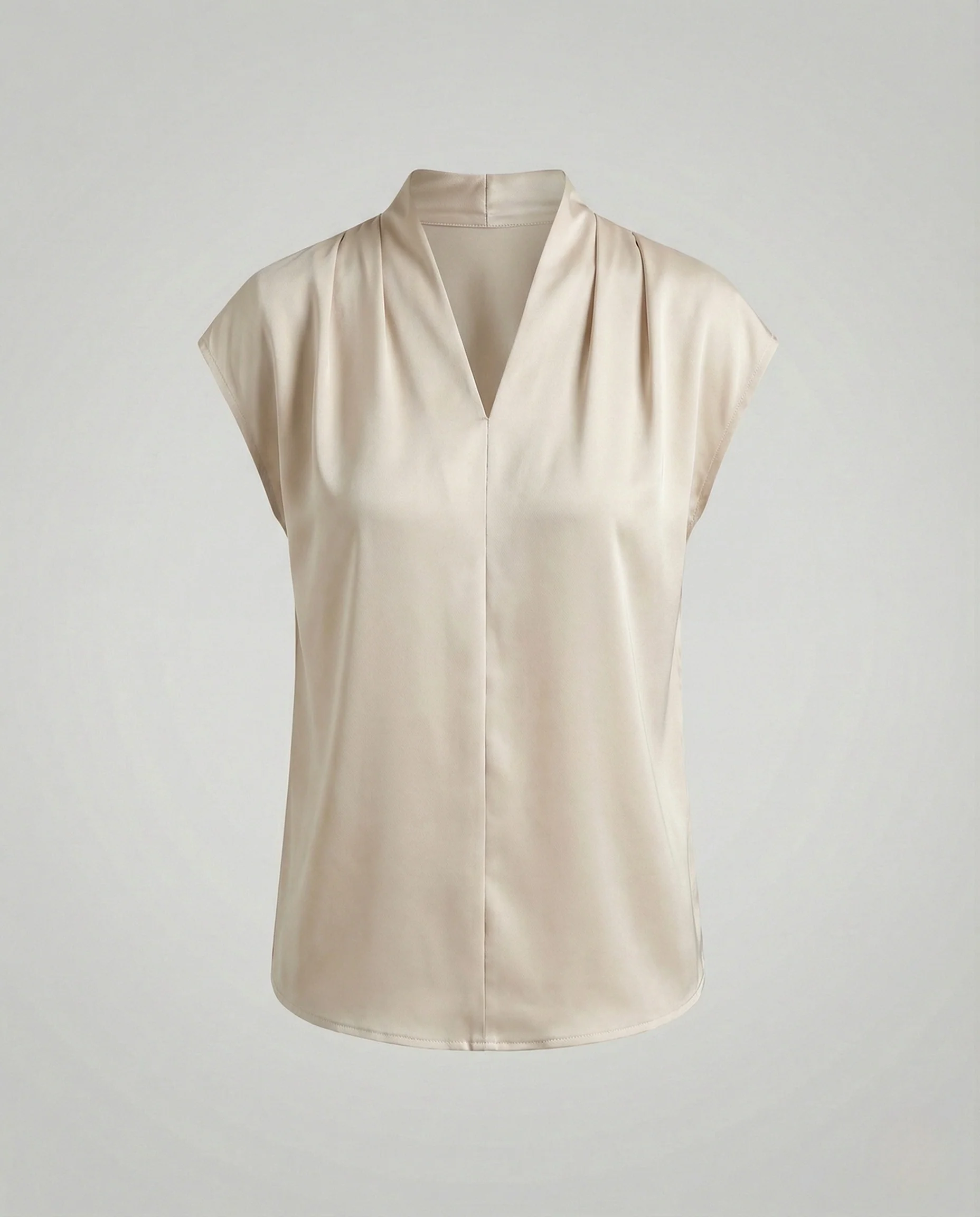 Damen Seidenoptik Bluse mit V-Ausschnitt - Image 7