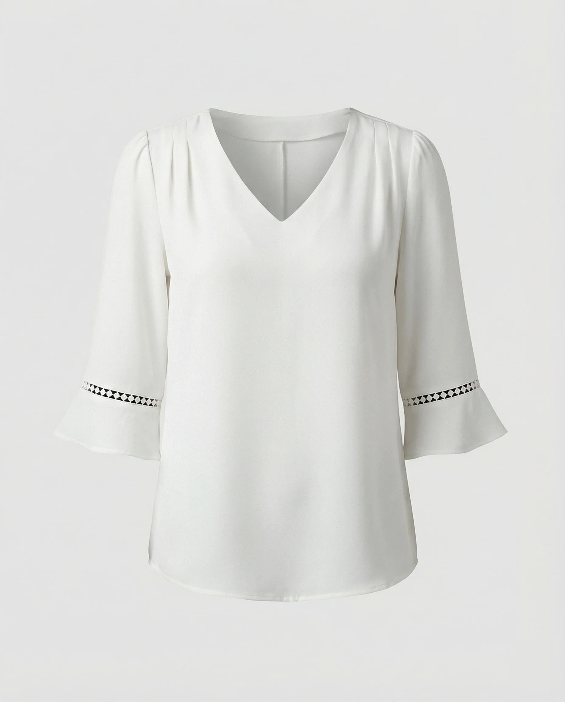 Damen Blusentop Damen V-Ausschnitt Crêpe - Image 5