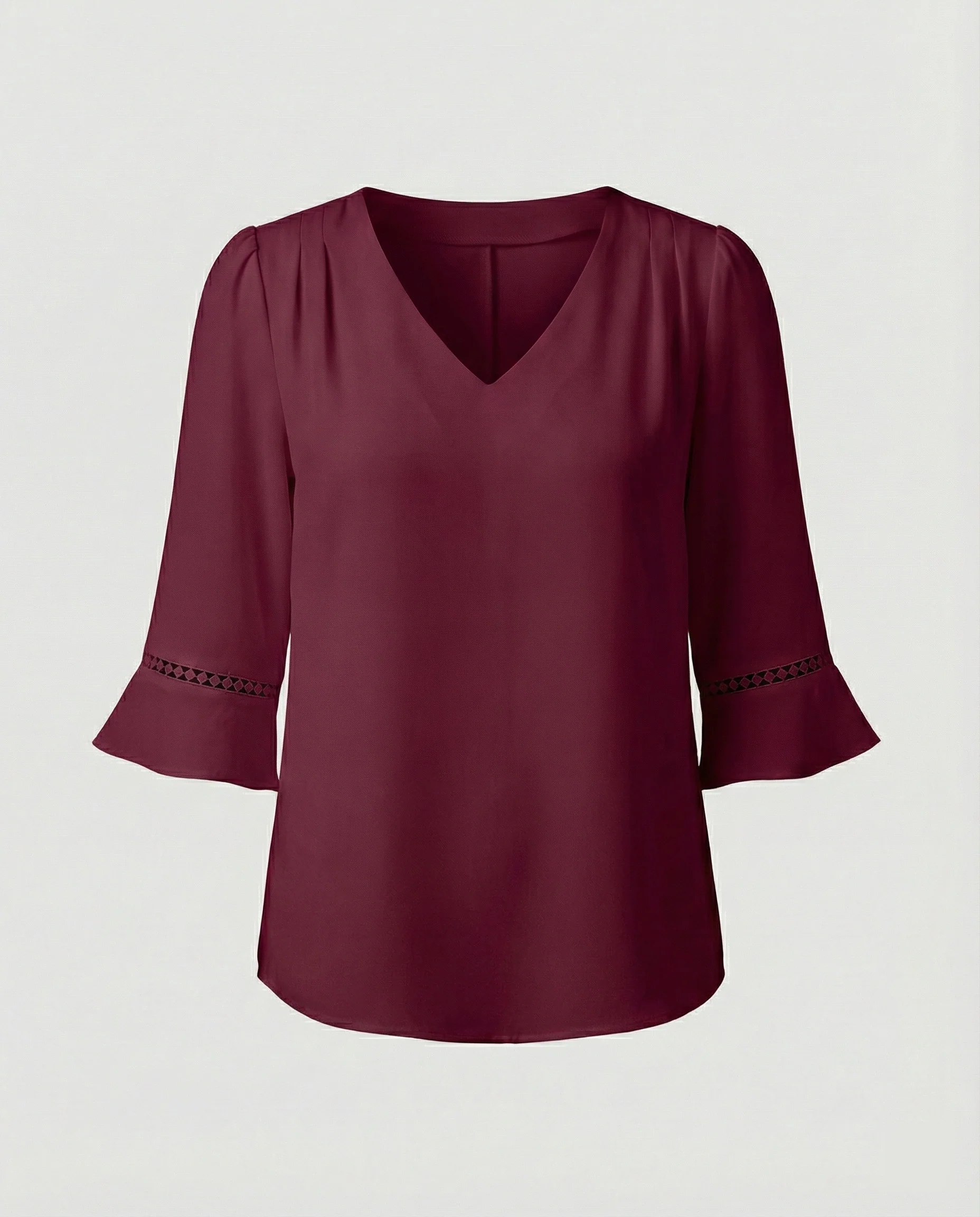 Damen Blusentop Damen V-Ausschnitt Crêpe - Image 7