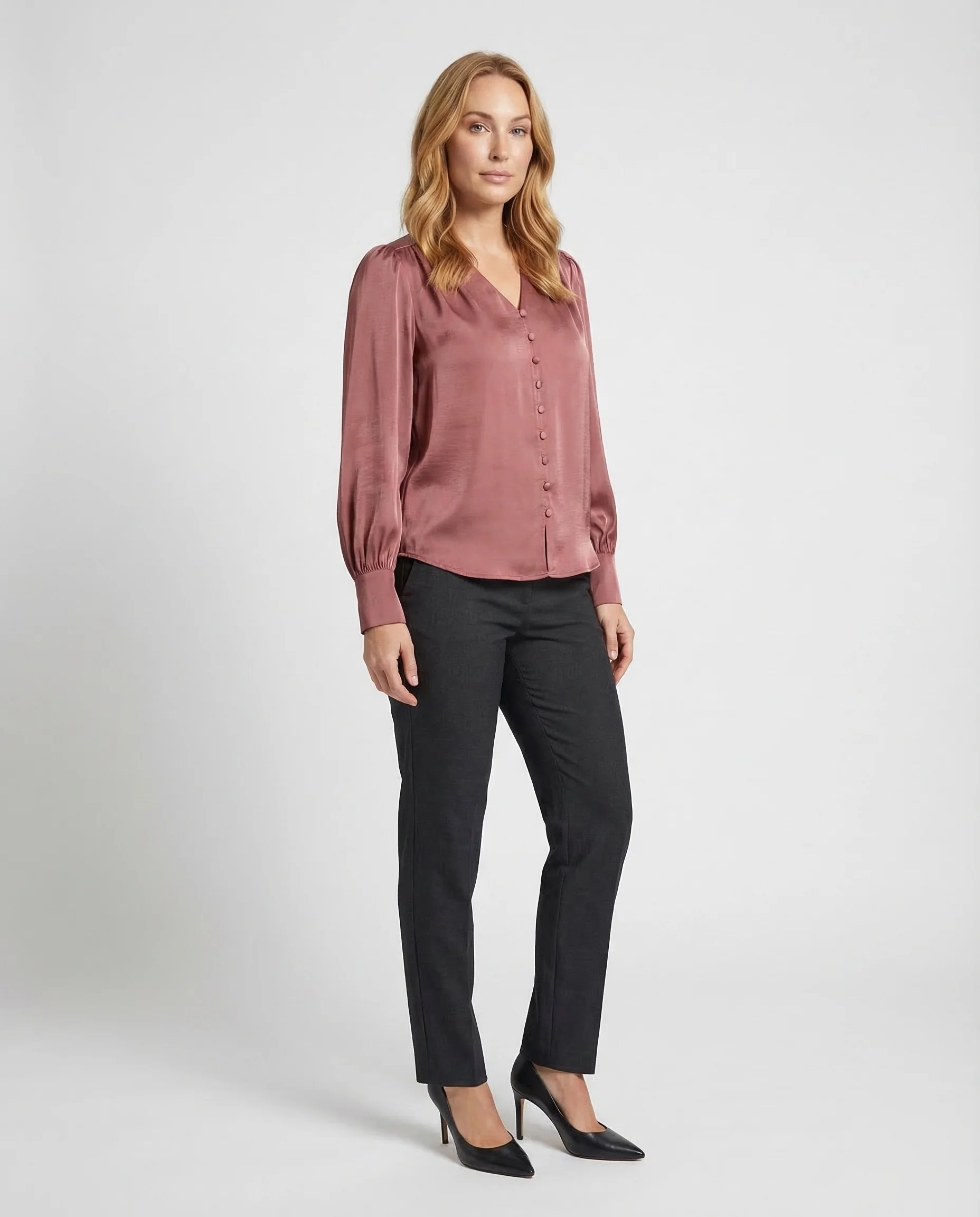 Damen V Ausschnitt Bluse Elegant