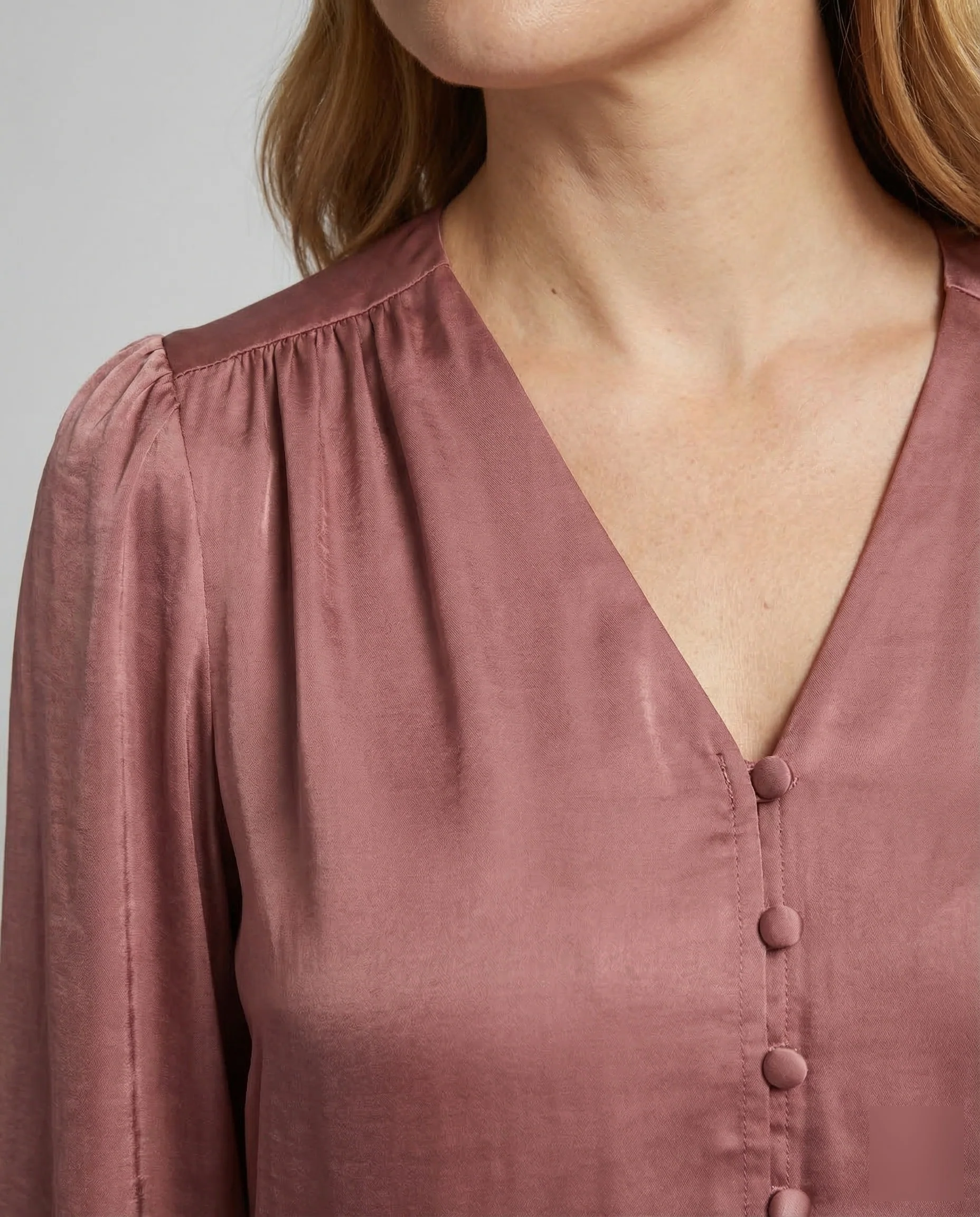 Damen V Ausschnitt Bluse Elegant - Image 3
