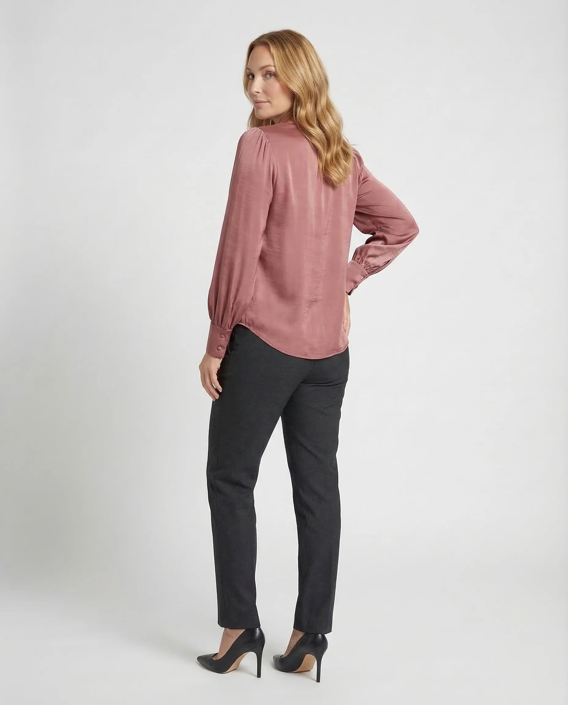 Damen V Ausschnitt Bluse Elegant - Image 4