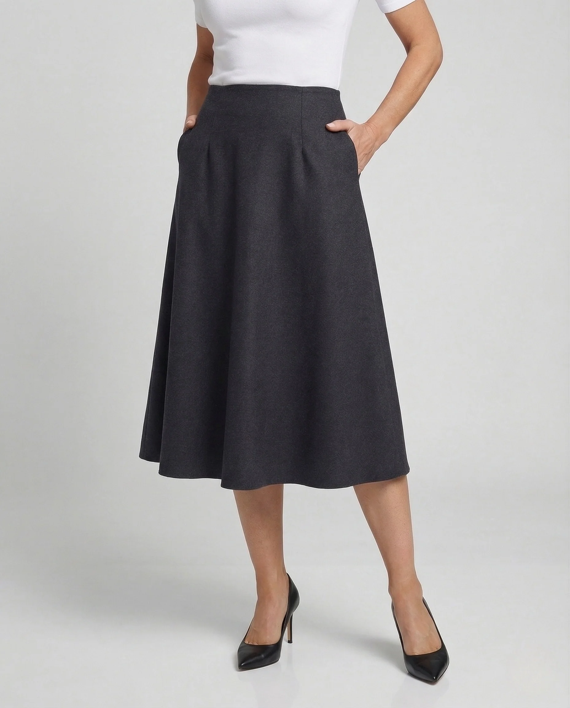 Damen A-Linien Wollrock mit hoher Taille Eleganter Rock - Image 2
