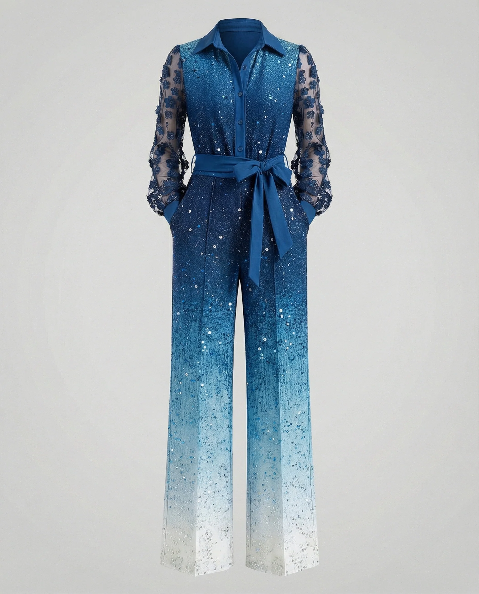 Damen Jumpsuit Damen elegant Spitze - Image 5