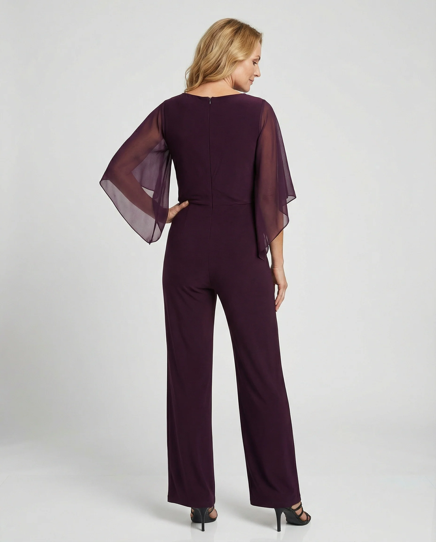 Damen Jumpsuit elegant Wasserfall Ausschnitt - Image 2