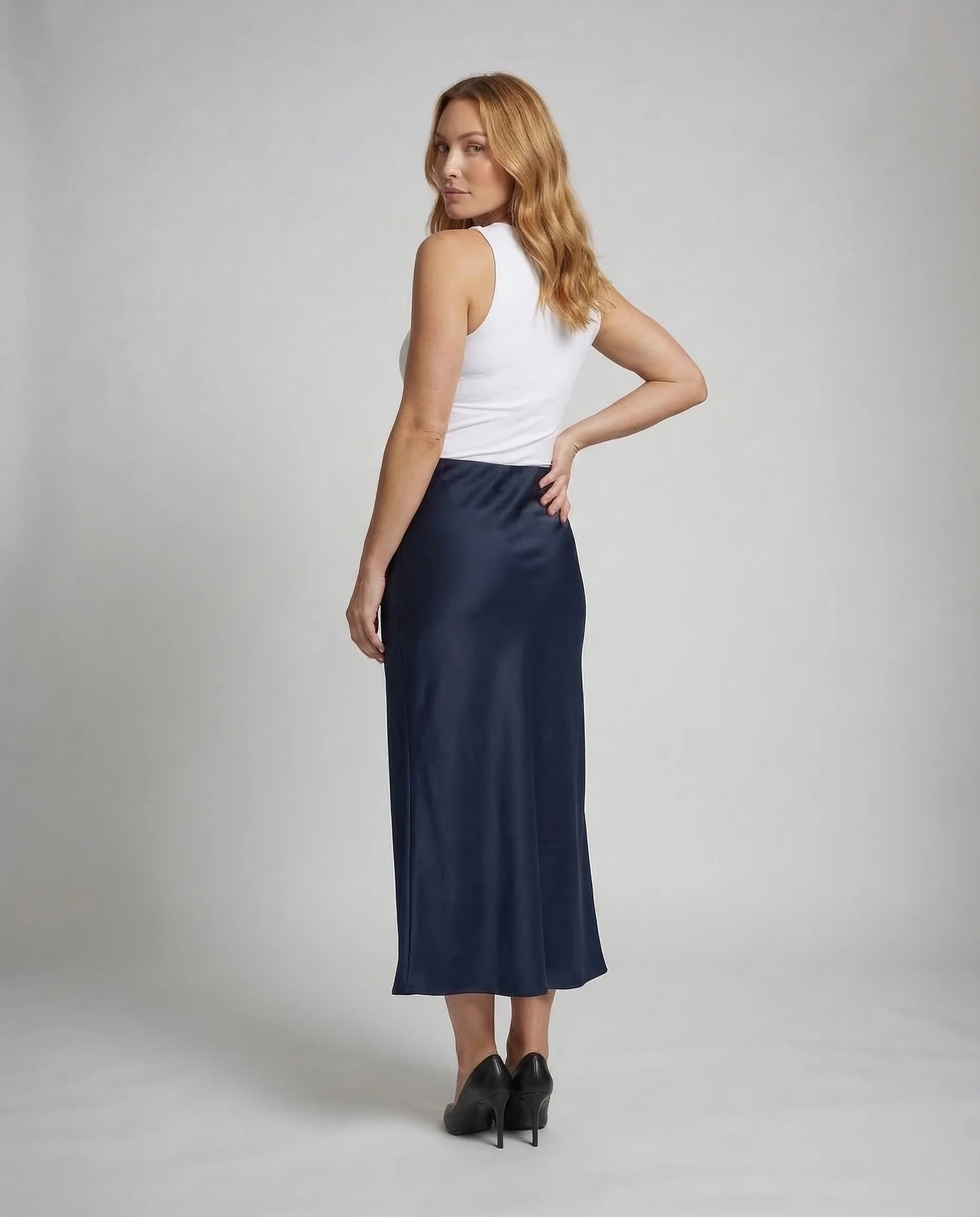 Damen Satinrock Maxi - Image 3