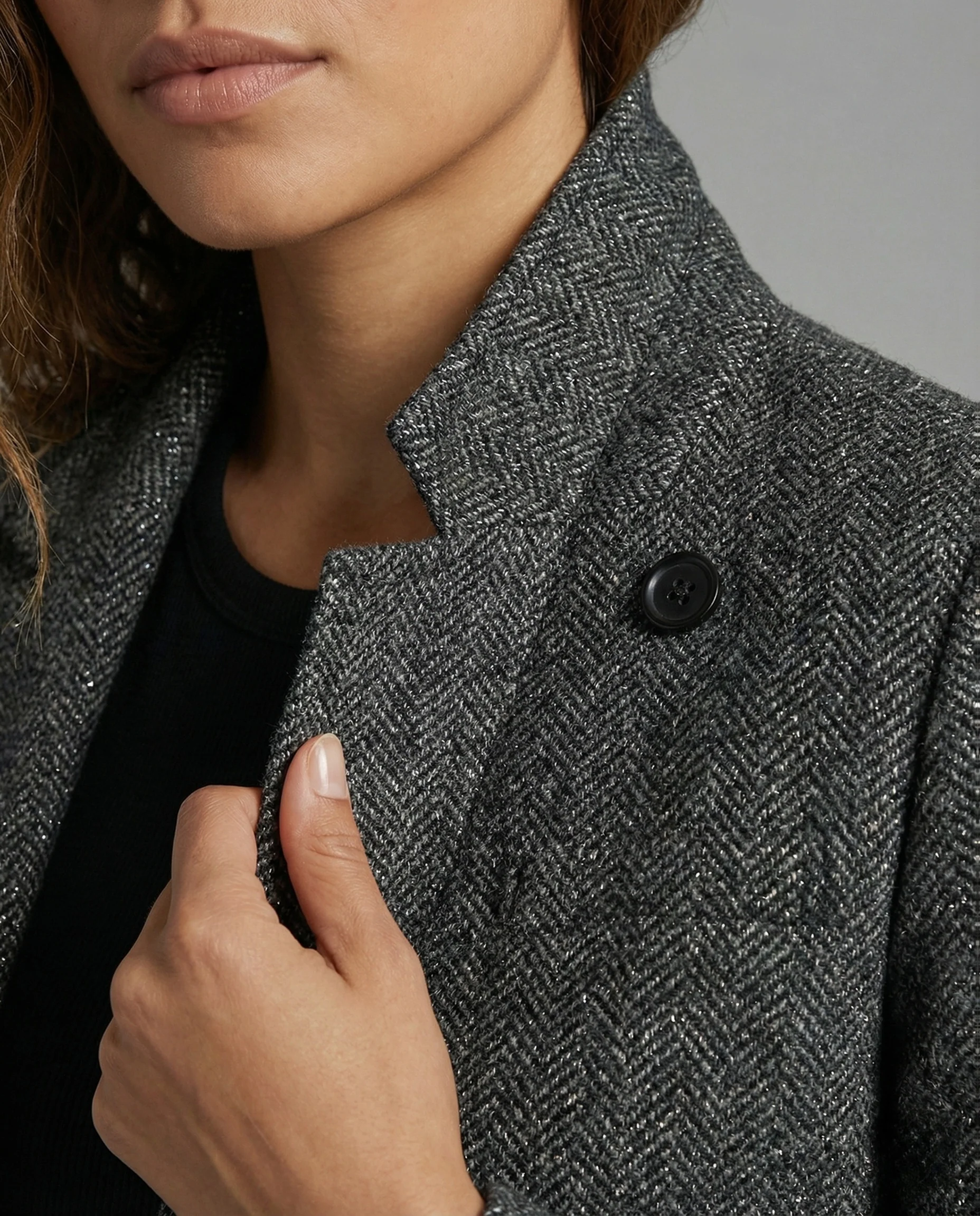 Eleganter Bouclé-Hosenanzug mit asymmetrischem Blazer und weitem Bein Heidi Mode - Image 2