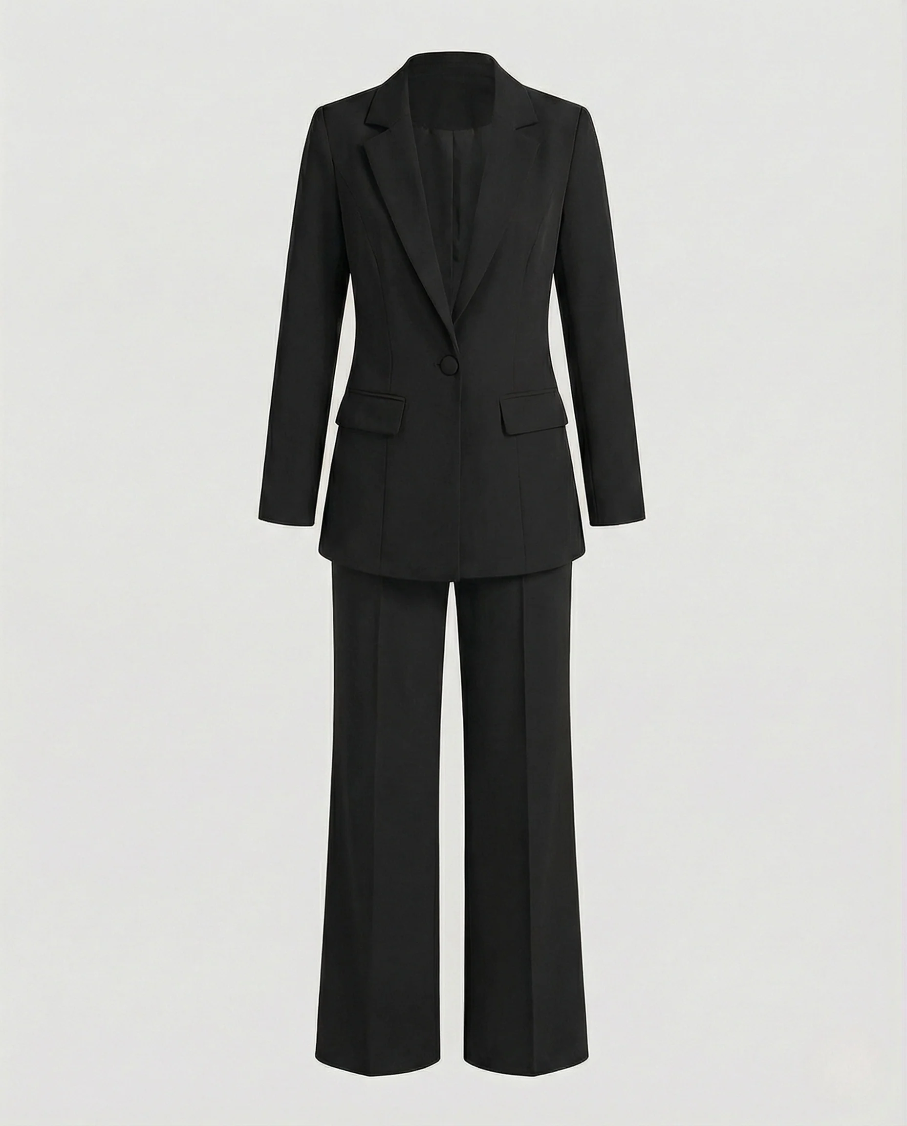 Damen Business-Zweiteiler mit Ein-Knopf-Blazer und Bundfaltenhose - Image 9