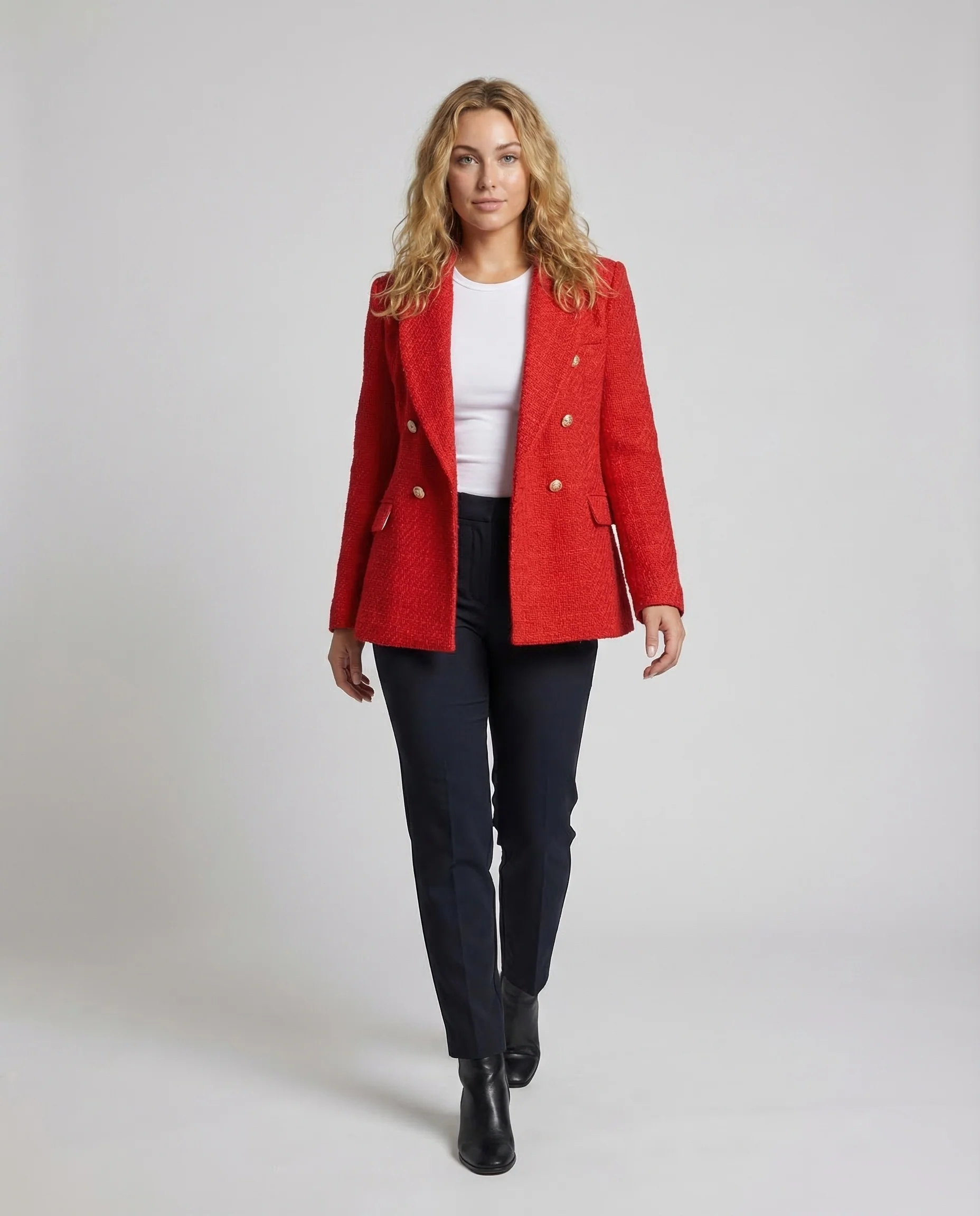 Damen Wollmix Blazer Zweireihig