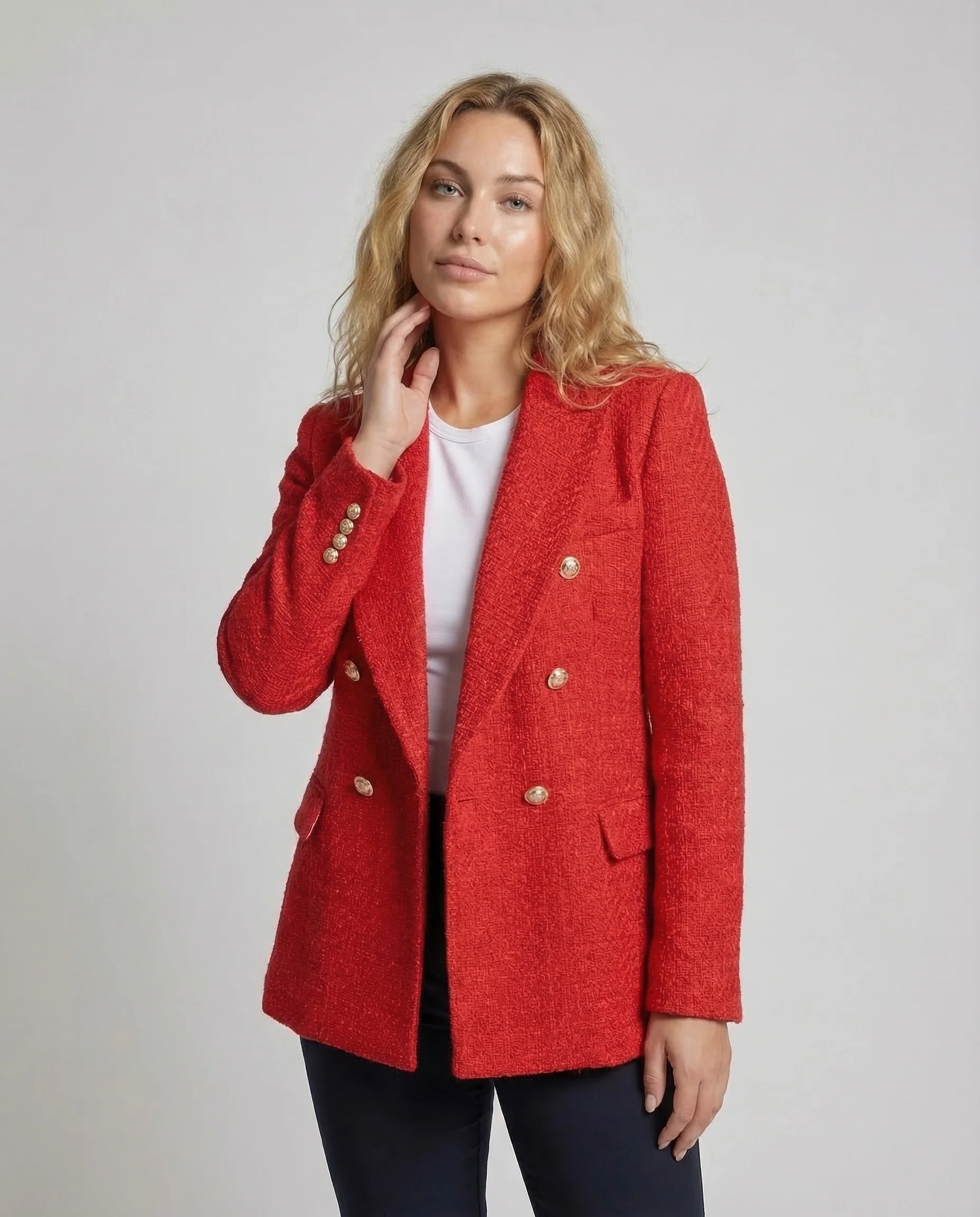 Damen Wollmix Blazer Zweireihig - Image 2