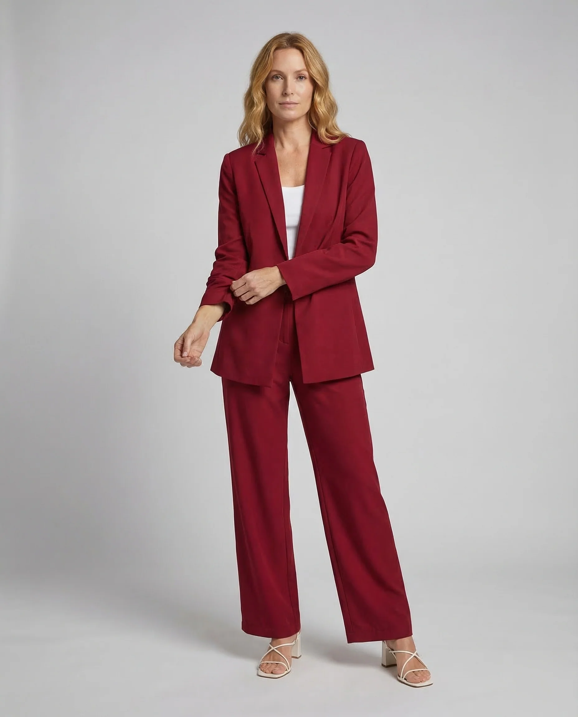 Eleganter Hosenanzug Damen mit weitem Bein