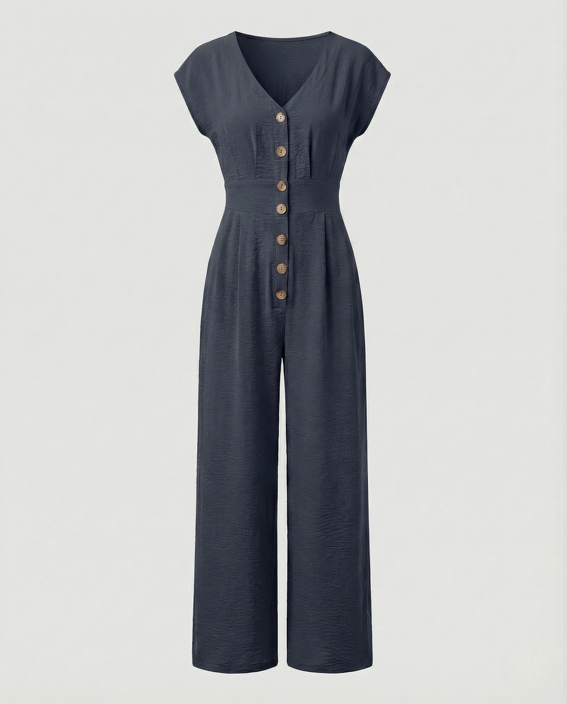 Damen Eleganter Overall mit V-Ausschnitt und weitem Bein - Image 7