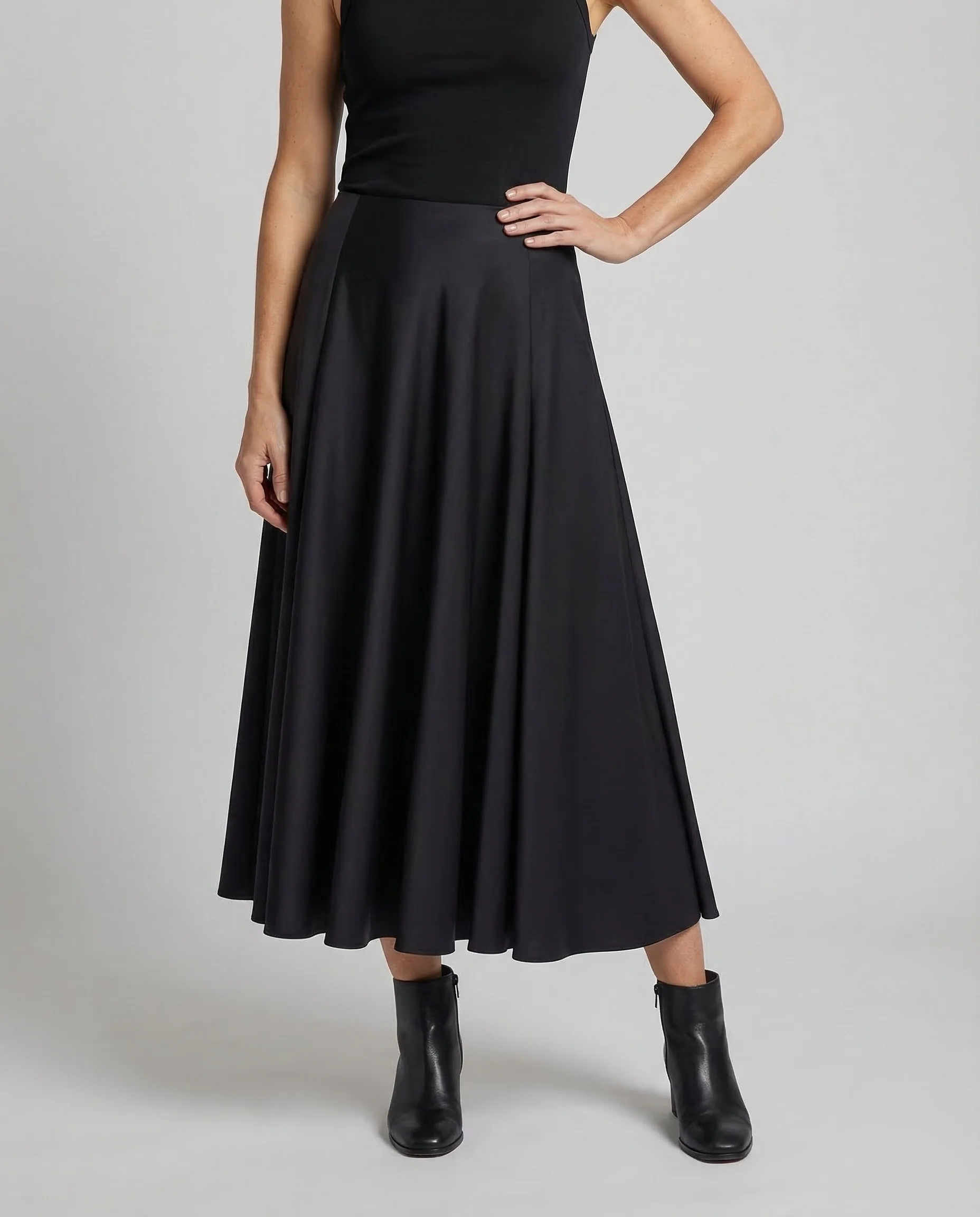 Damen Satin Midirock High Waist - Image 2