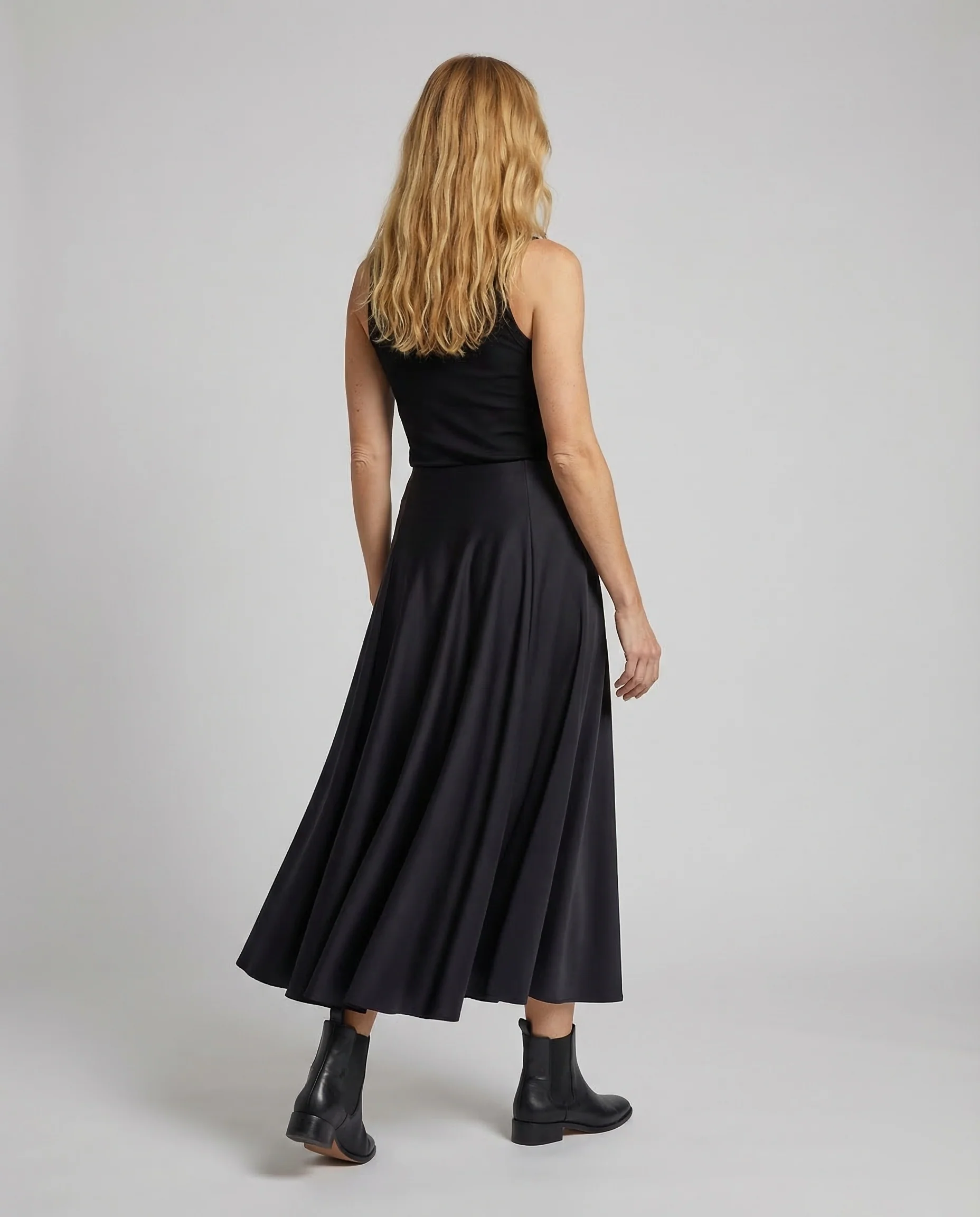 Damen Satin Midirock High Waist - Image 4