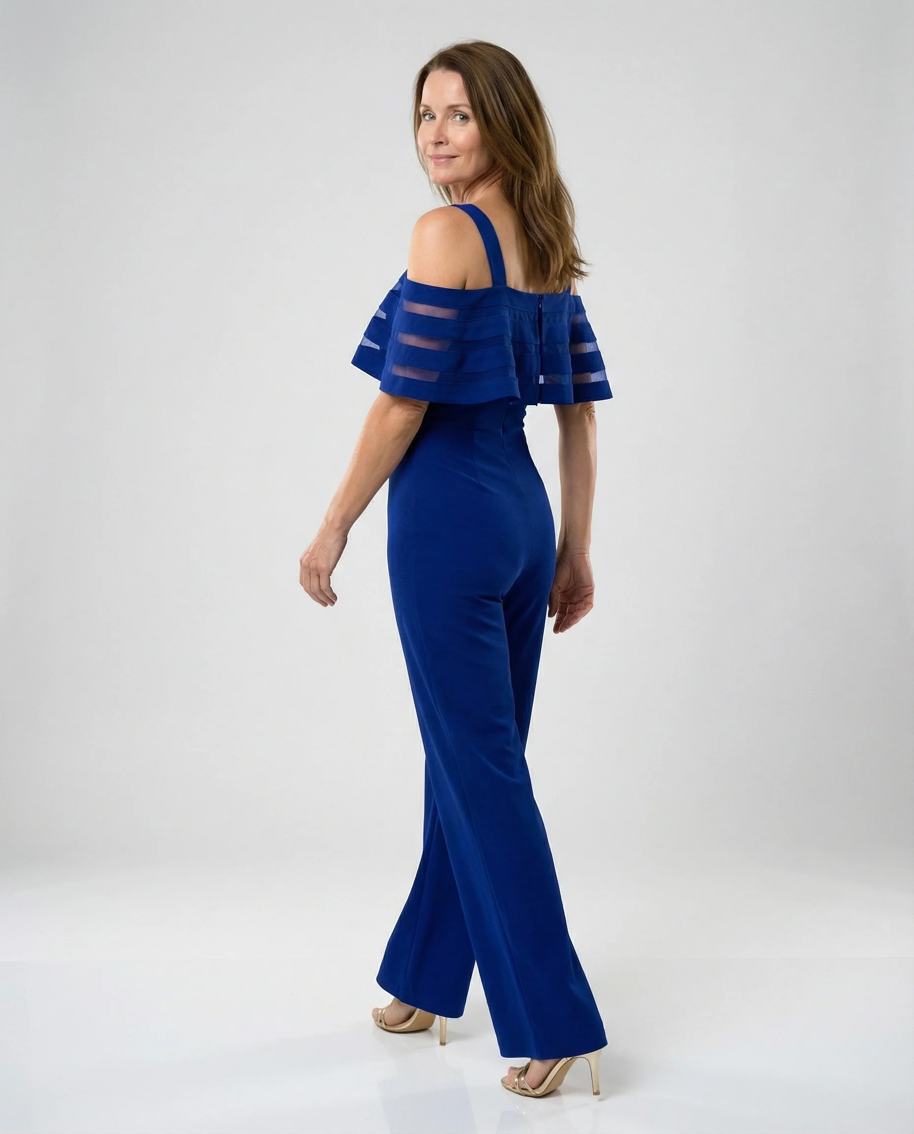 Abend Jumpsuit schulterfrei mit weitem Bein - Image 3