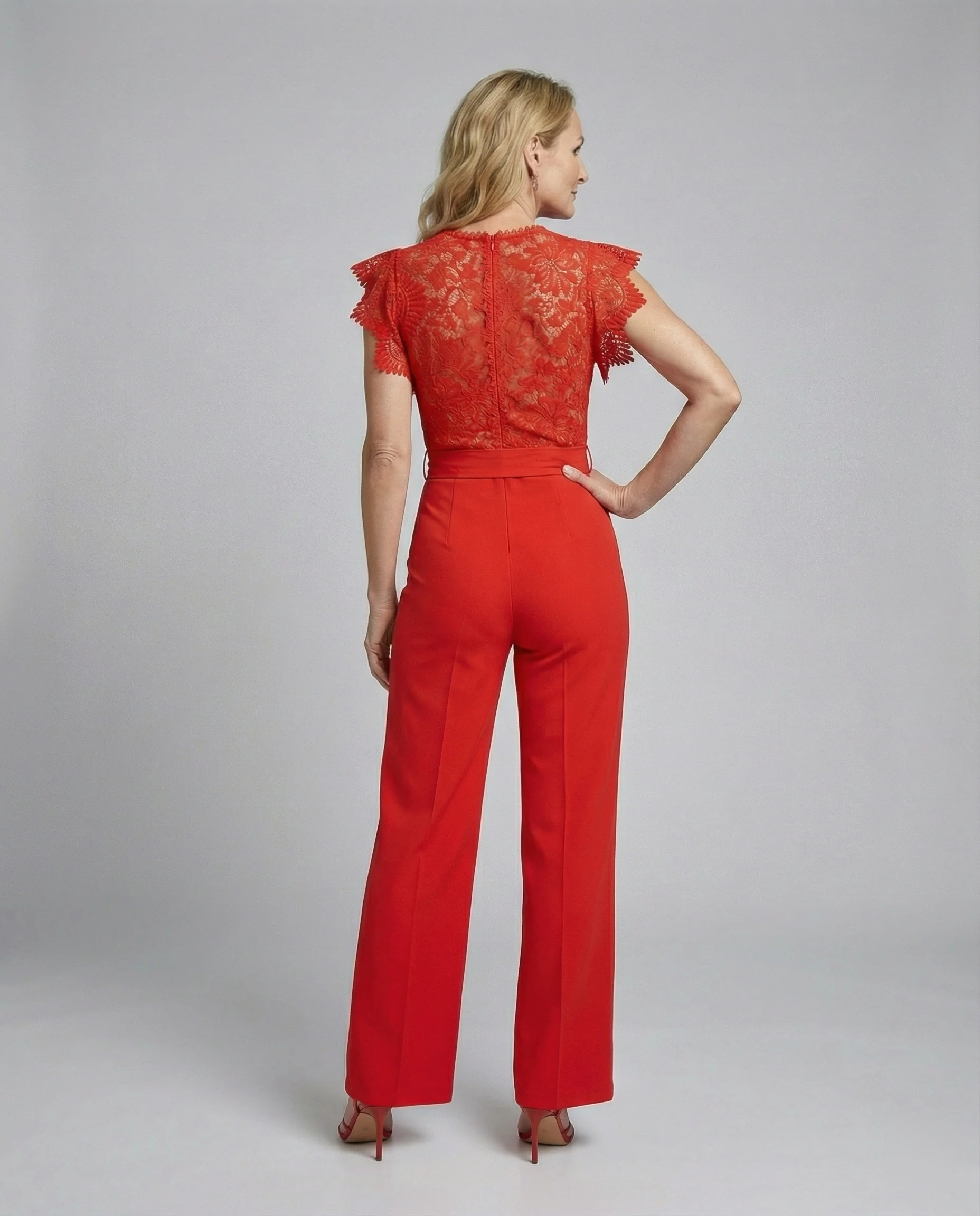 Damen Jumpsuit Spitze elegant weit - Image 2