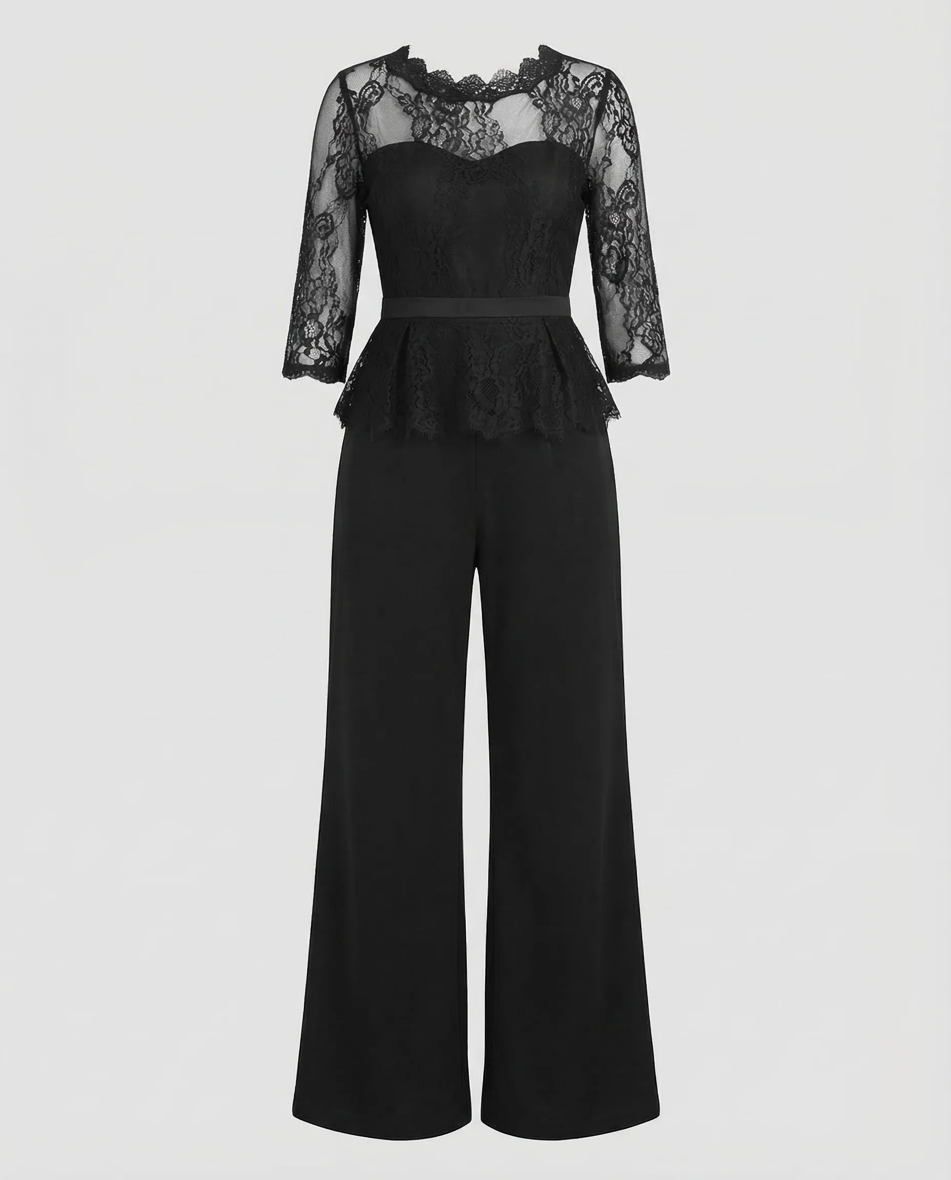 Damen Jumpsuit elegant transparent Spitze - Image 4