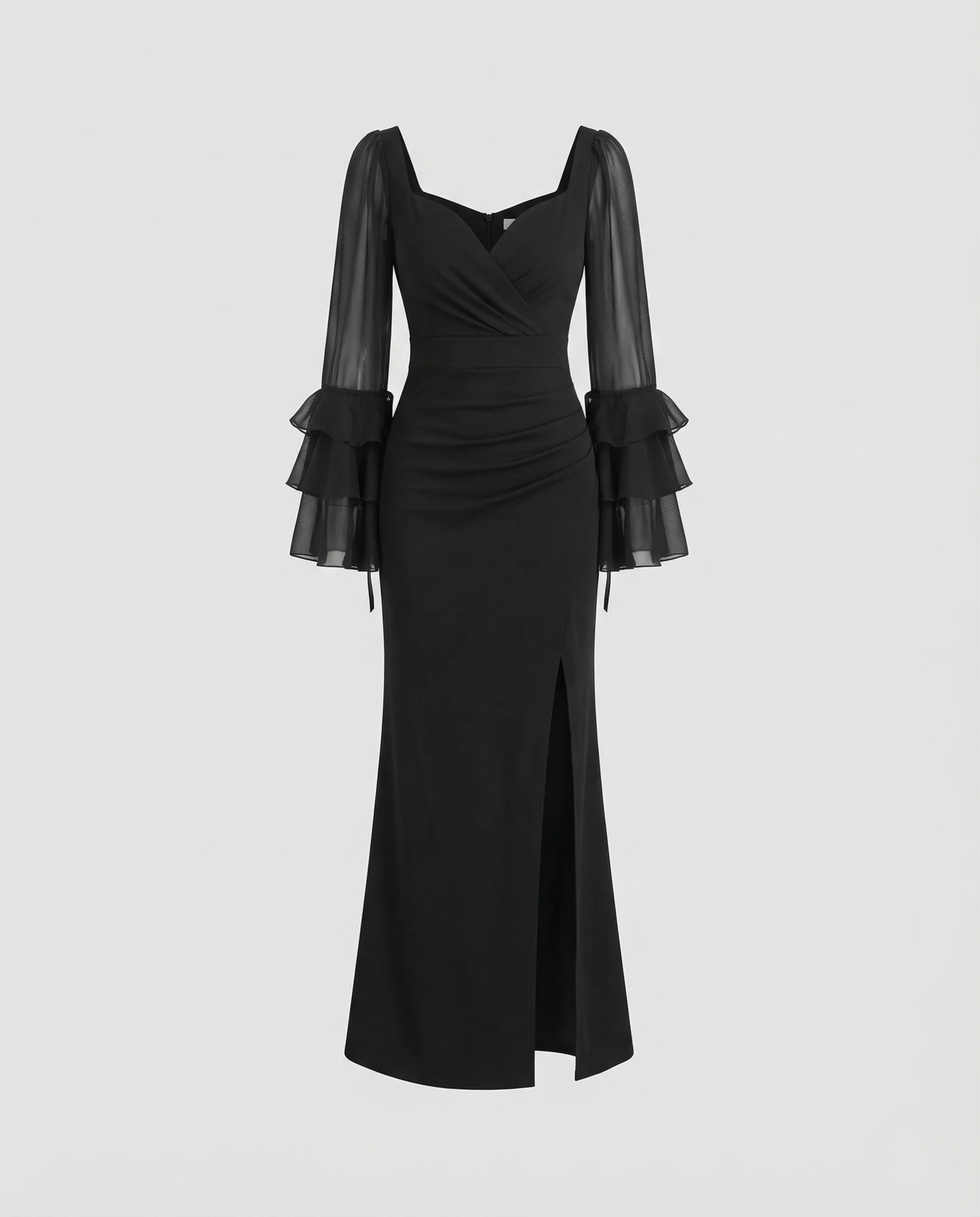 Damen Abendkleid Herz Ausschnitt Volantärmel - Image 5