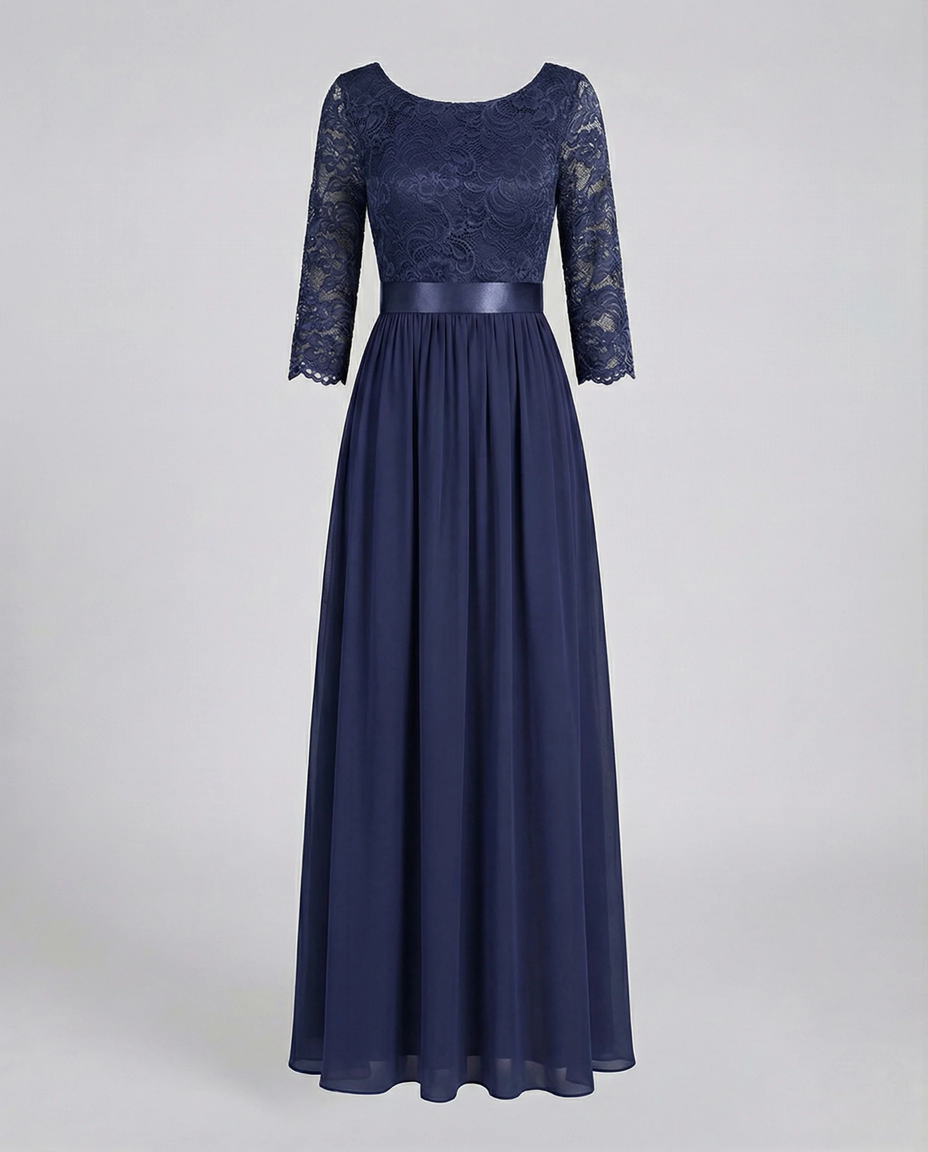 Damen Abendkleid lang Spitze Chiffon - Image 9