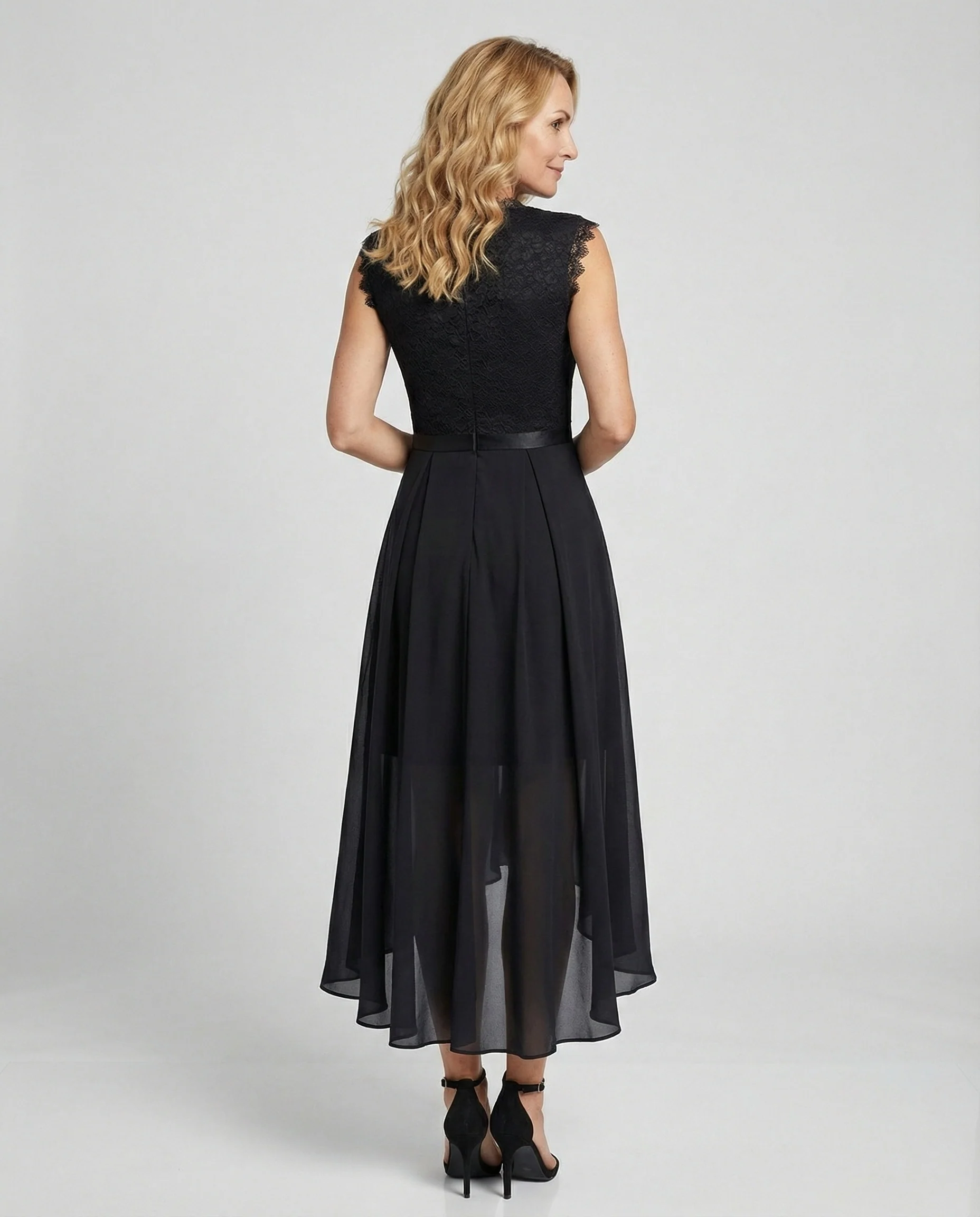 Elegantes Abendkleid mit Spitze und Chiffon - Image 4