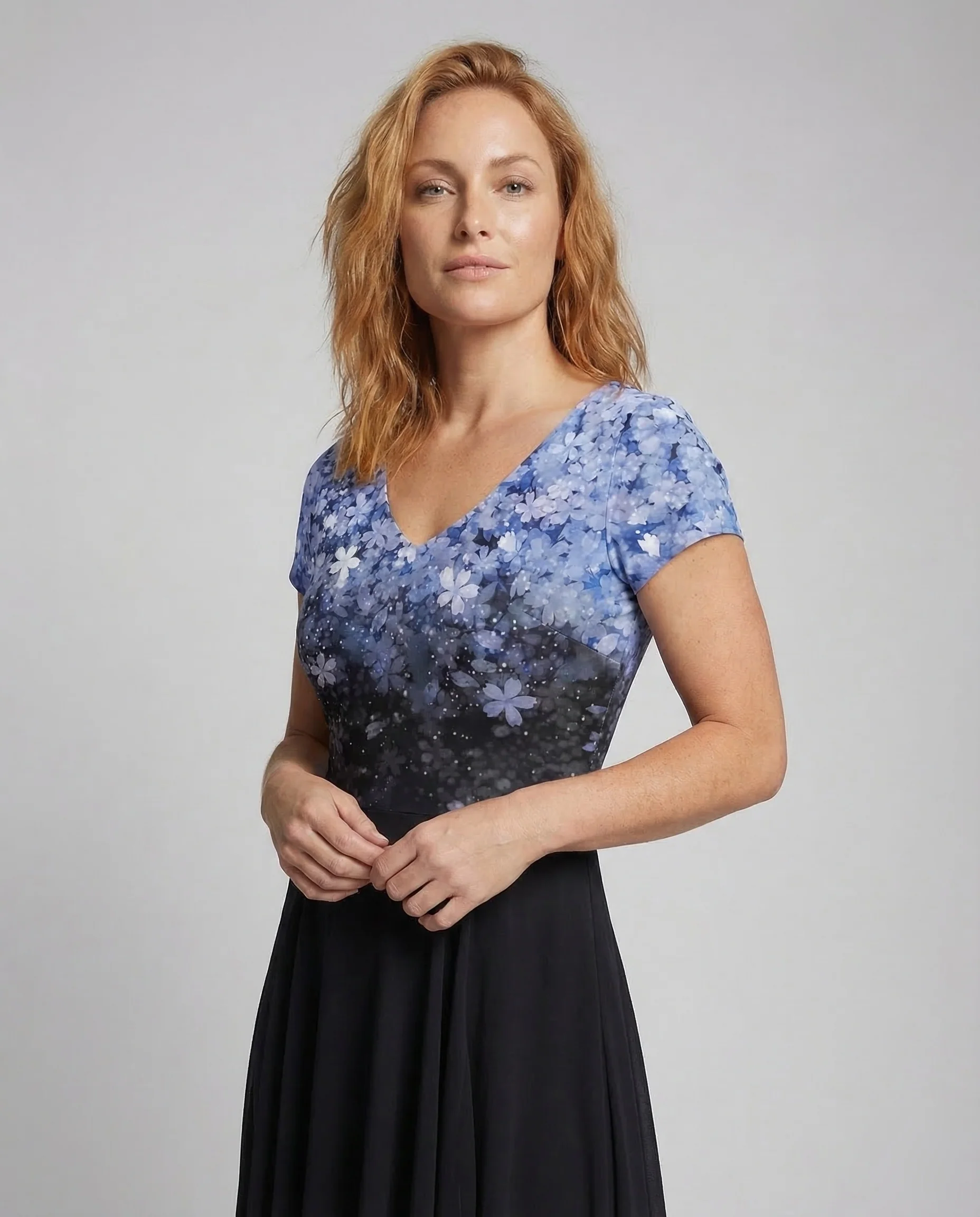 Damen Abendkleid lang Pailletten Tüll - Image 2