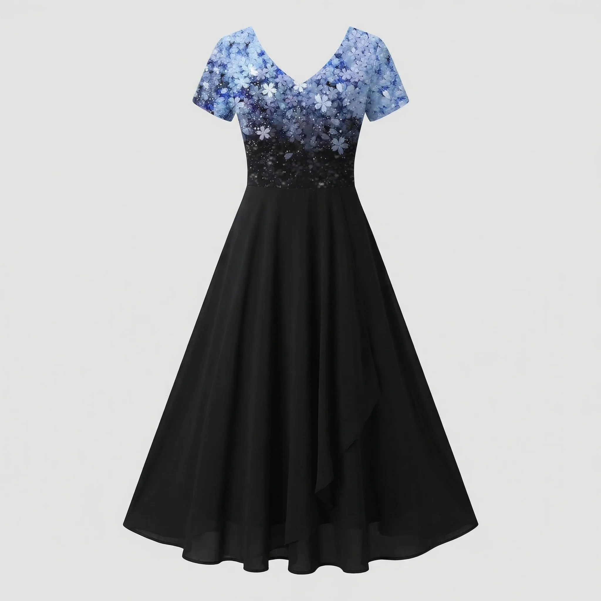 Damen Abendkleid lang Pailletten Tüll - Image 5