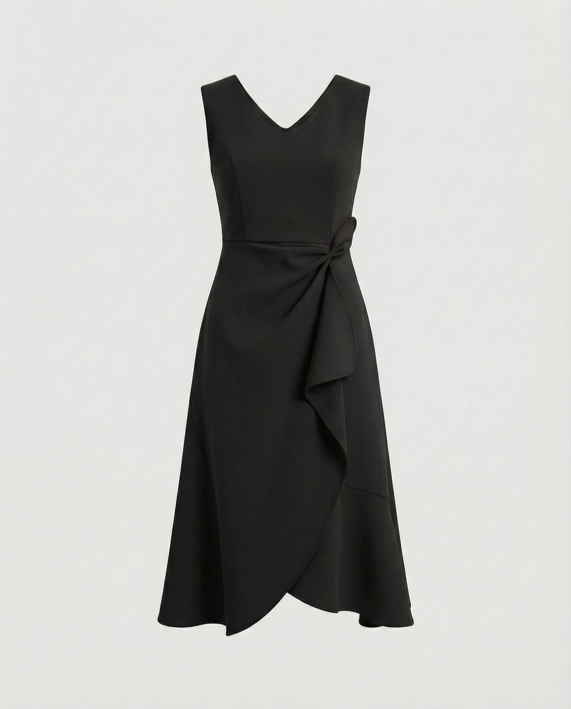 Damen Cocktailkleid Midi mit Wickeloptik - Image 4