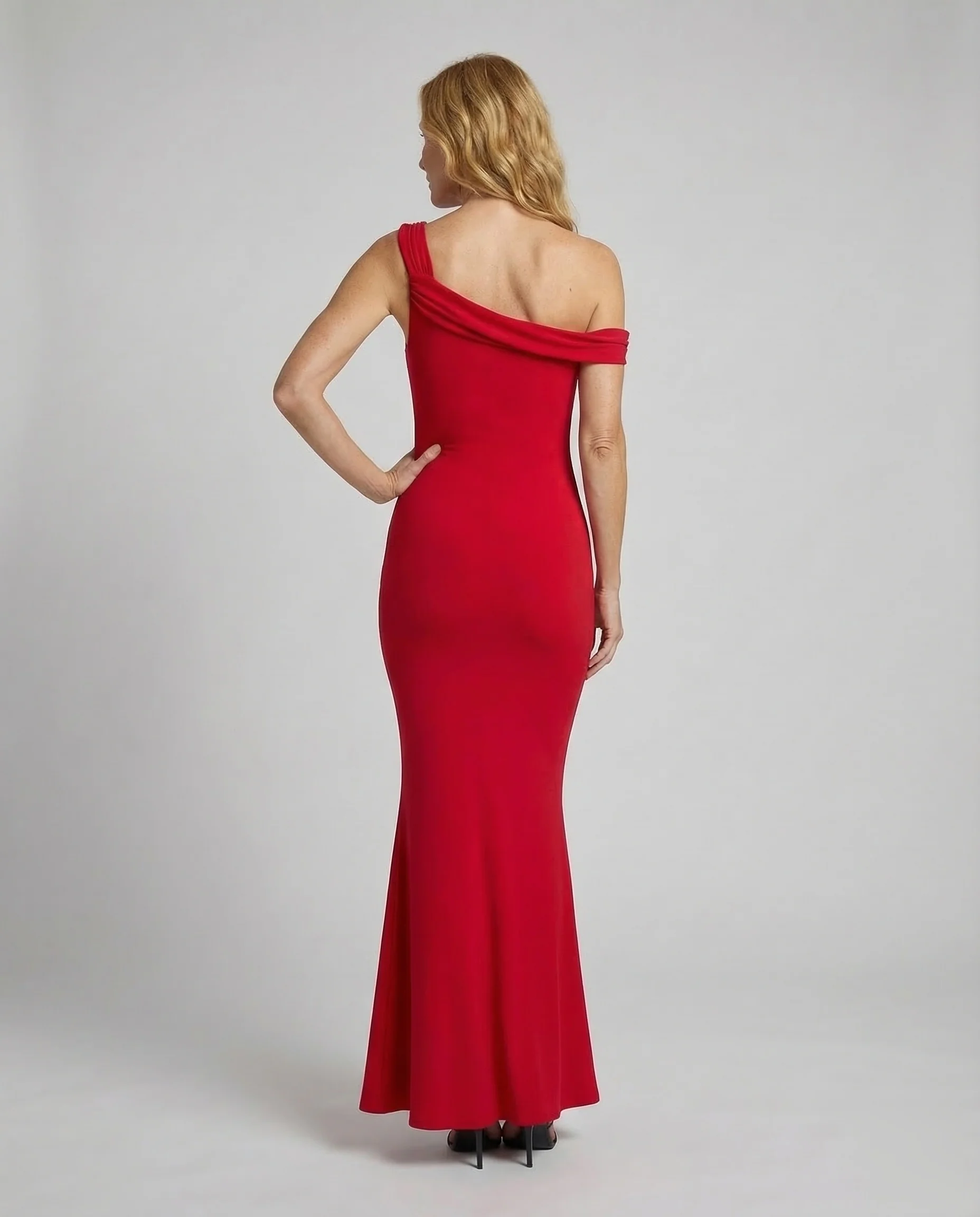 Elegantes Abendkleid asymmetrisch im Meerjungfrau-Stil - Image 4