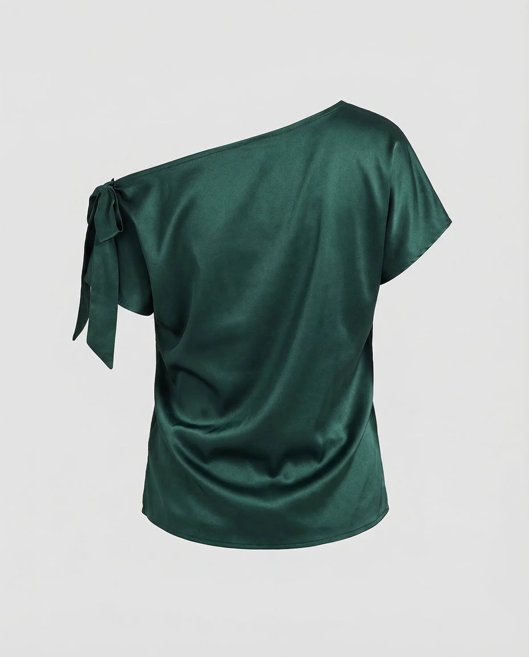 Damen Satin Top Asymmetrisch - Image 5