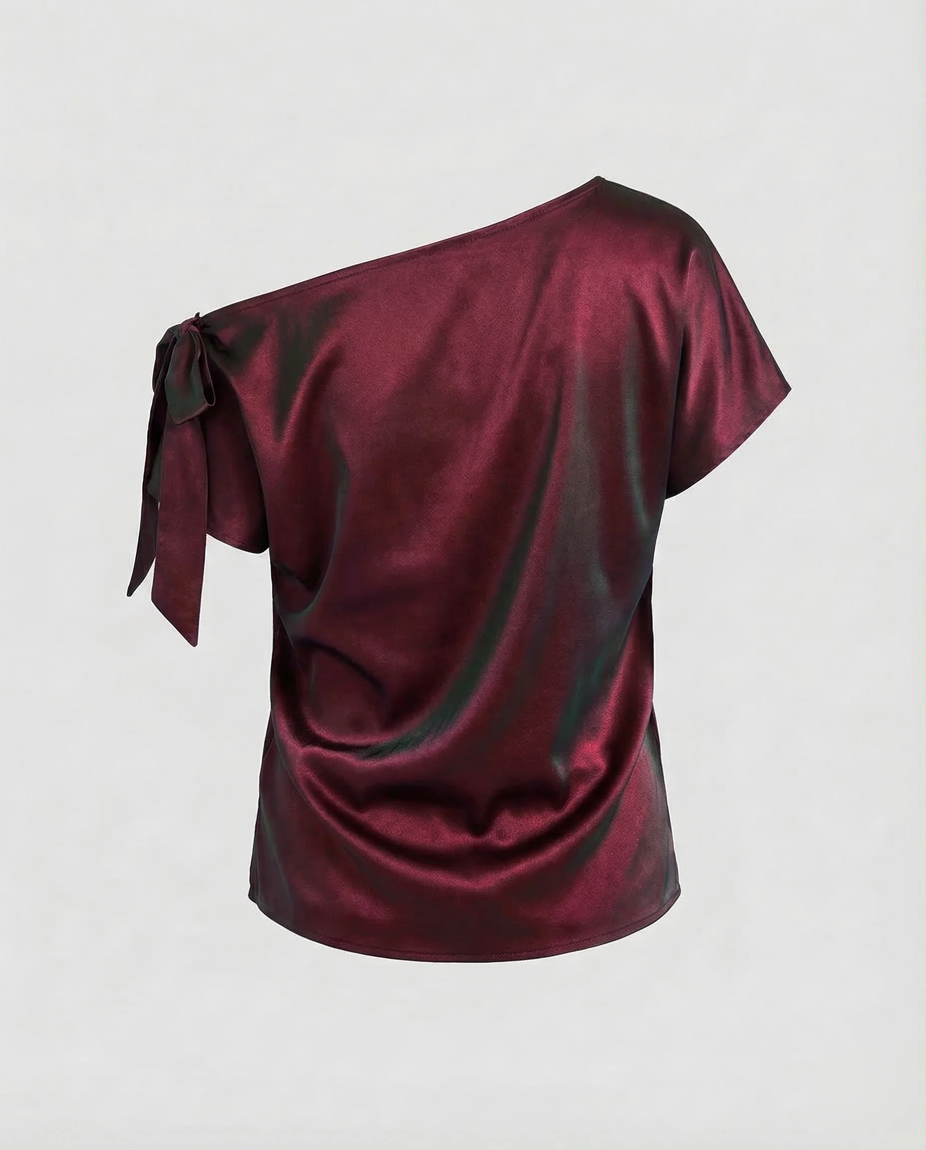 Damen Satin Top Asymmetrisch - Image 6