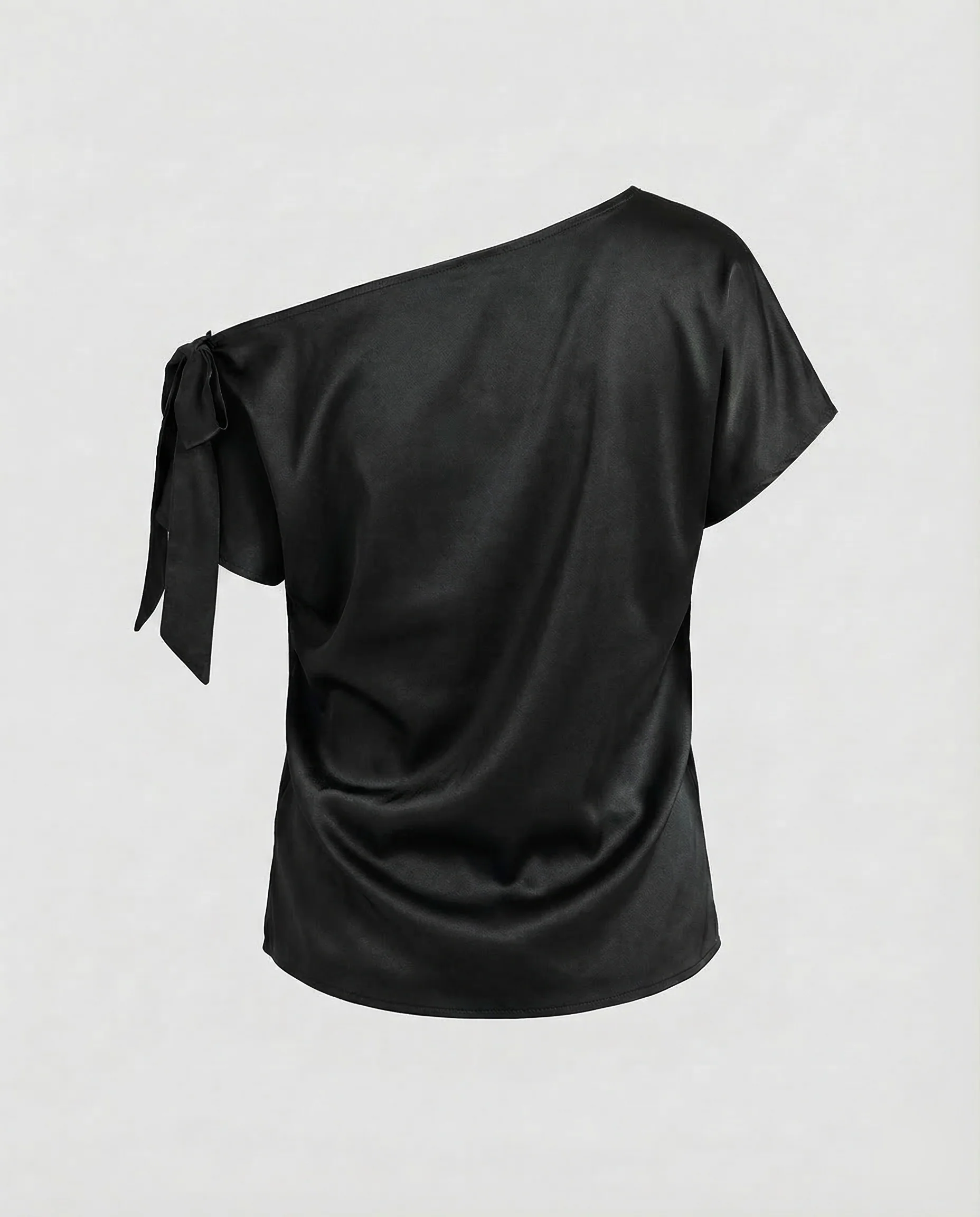 Damen Satin Top Asymmetrisch - Image 7