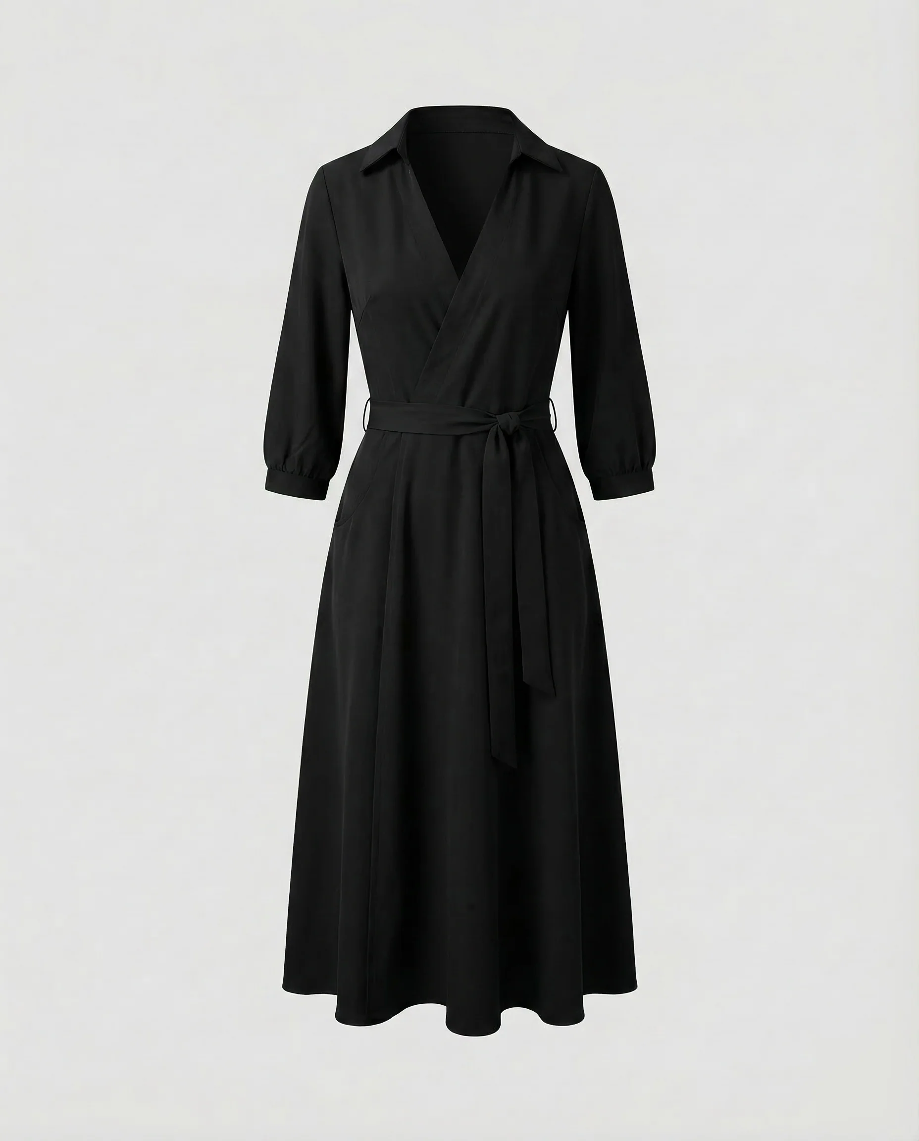 Freizeitkleid Damen Wickel Blusenkleid - Image 10