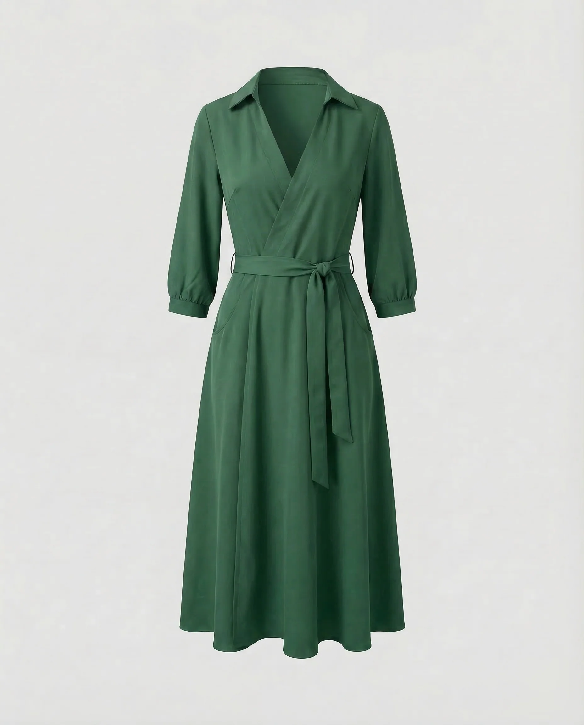 Freizeitkleid Damen Wickel Blusenkleid - Image 11