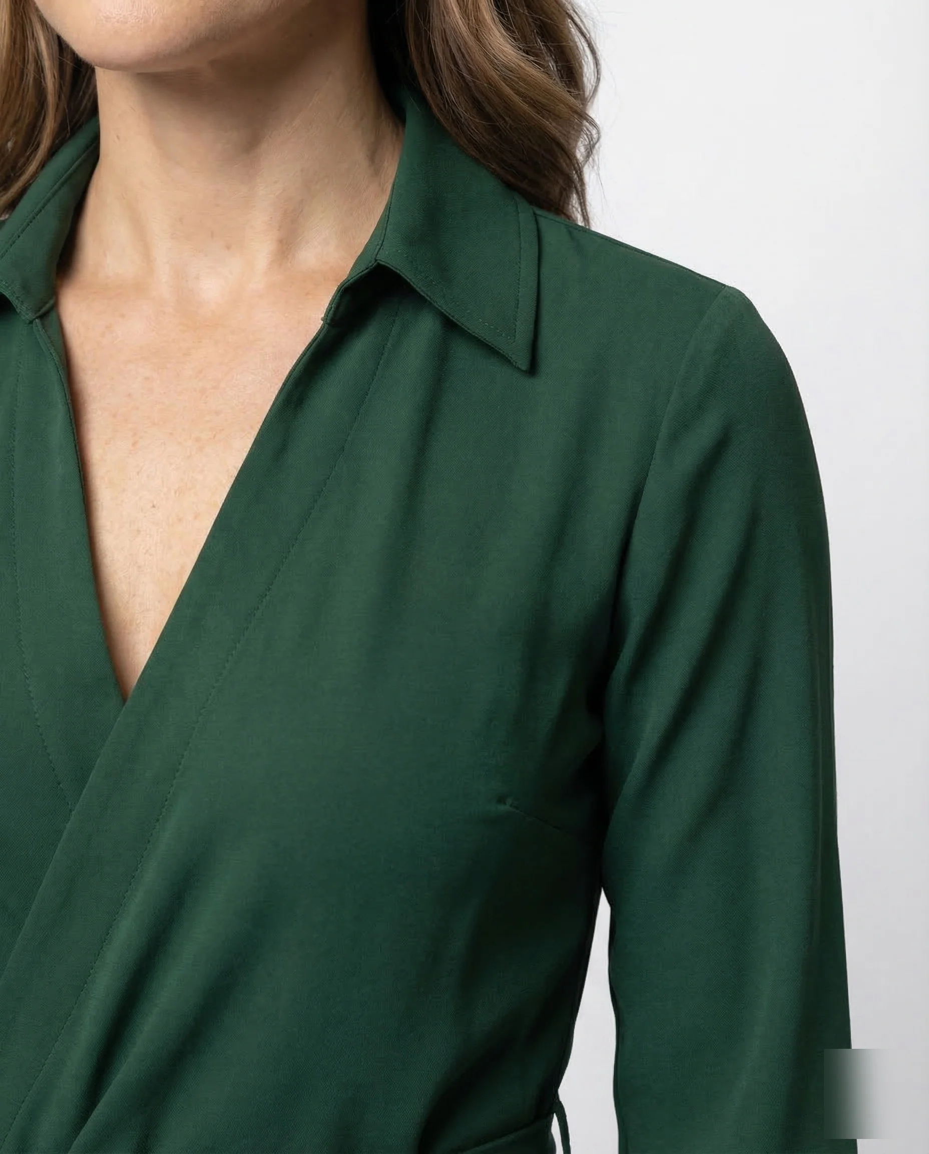 Freizeitkleid Damen Wickel Blusenkleid - Image 3