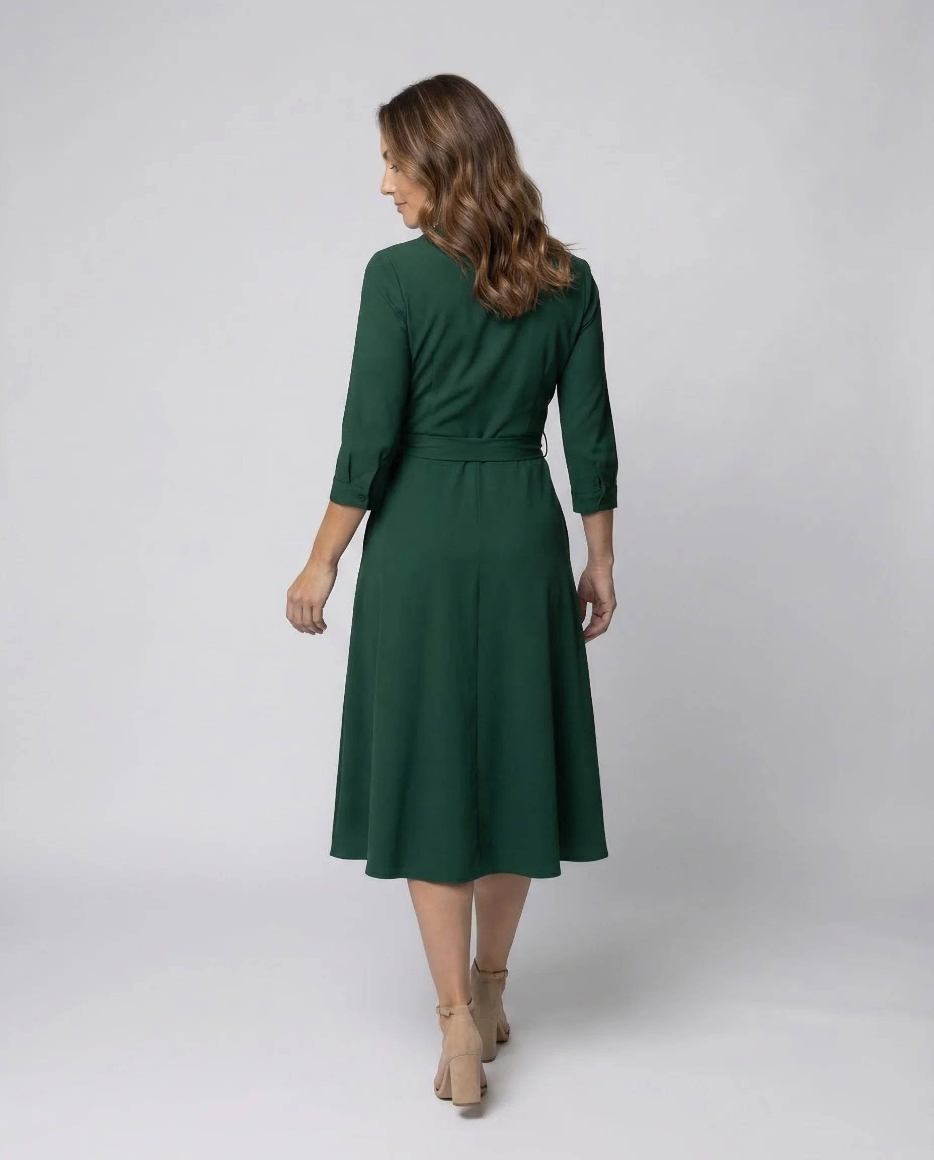 Freizeitkleid Damen Wickel Blusenkleid - Image 4