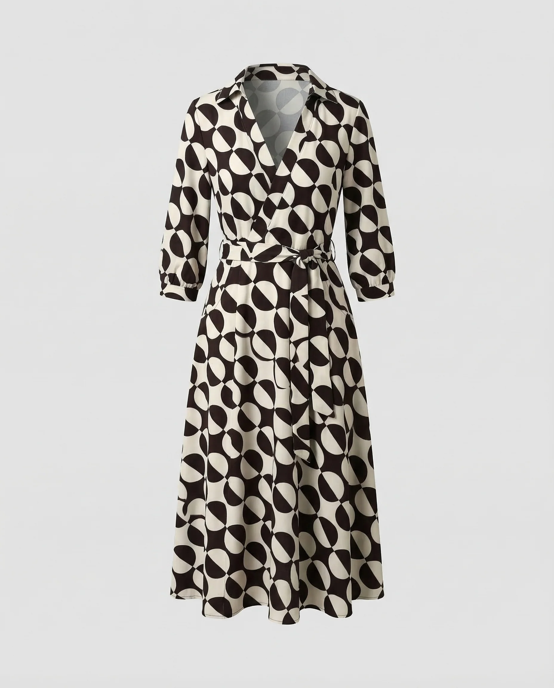 Freizeitkleid Damen Wickel Blusenkleid - Image 7