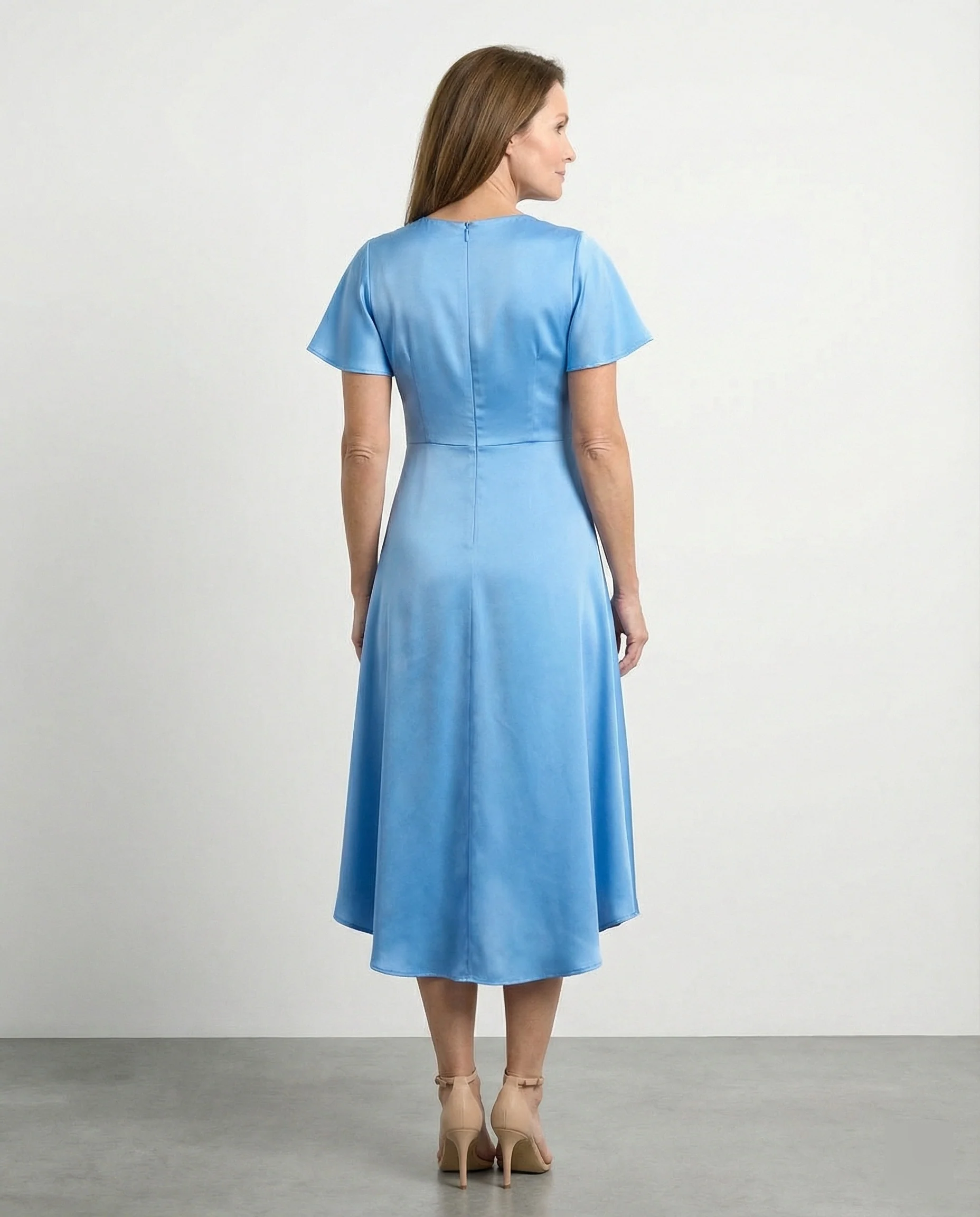 Damen Midikleid elegant Wickeloptik - Image 6