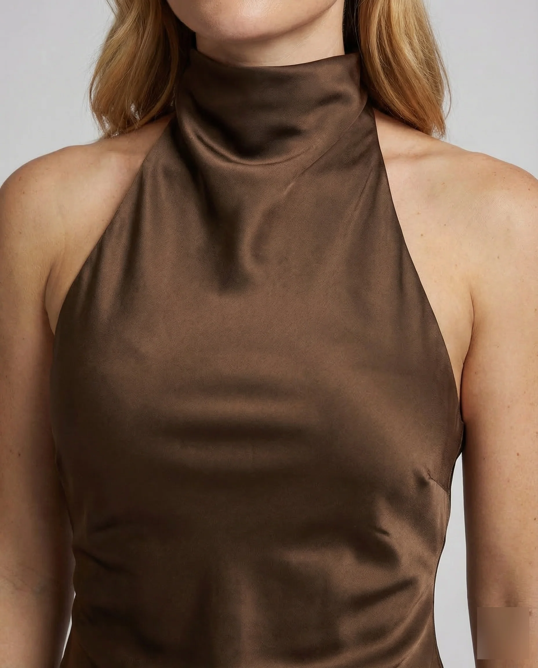 Damen Halter Top Drapiert - Image 3