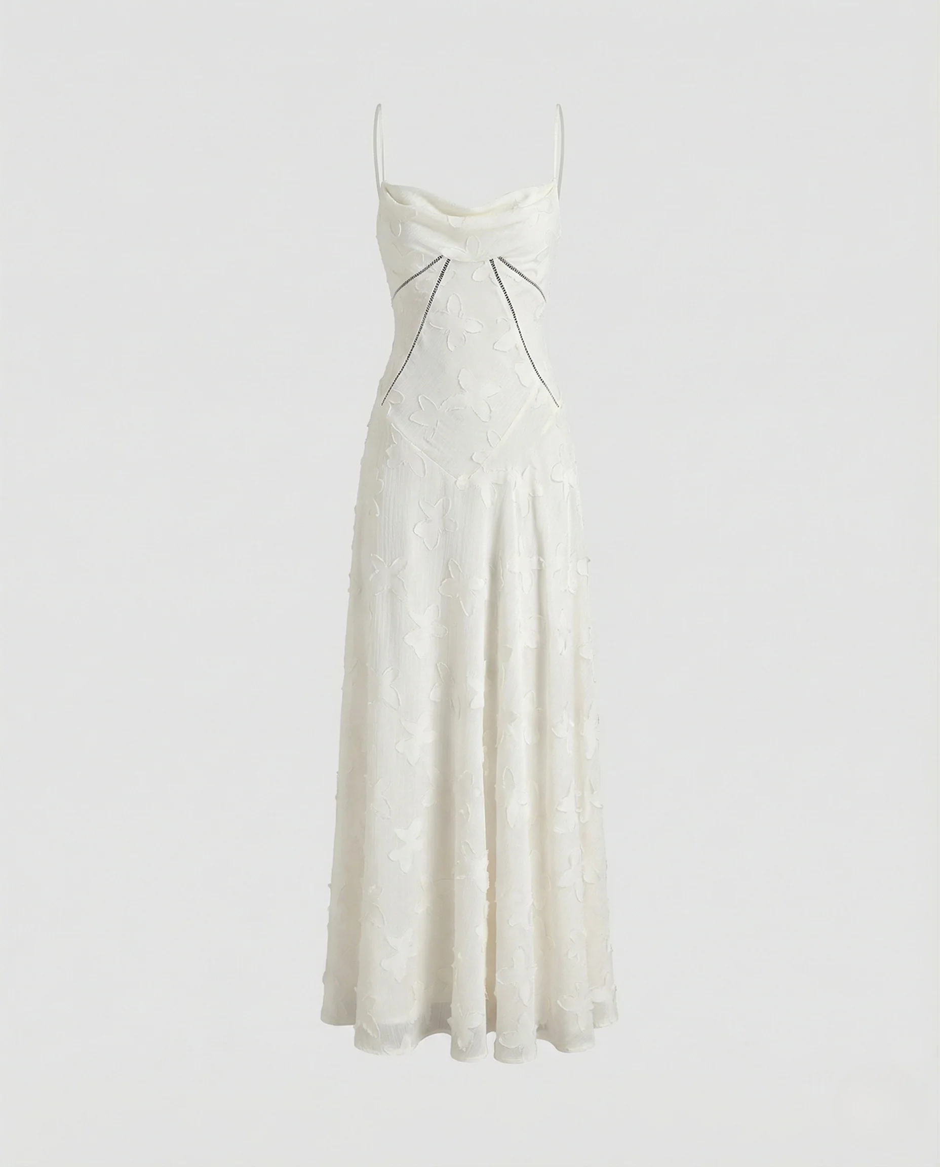Elegantes Maxikleid Mit Blütenapplikation Damen - Image 4