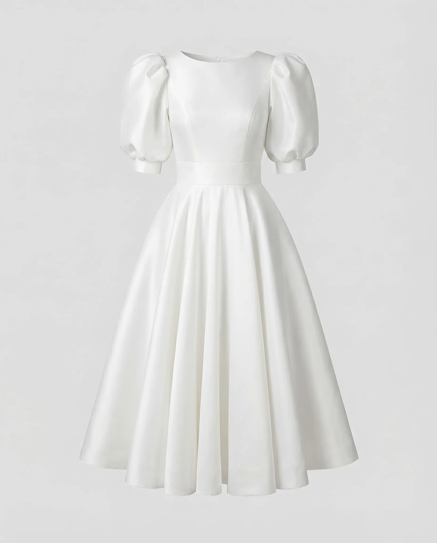 Damen Midikleid Elegant Puffärmel - Image 5