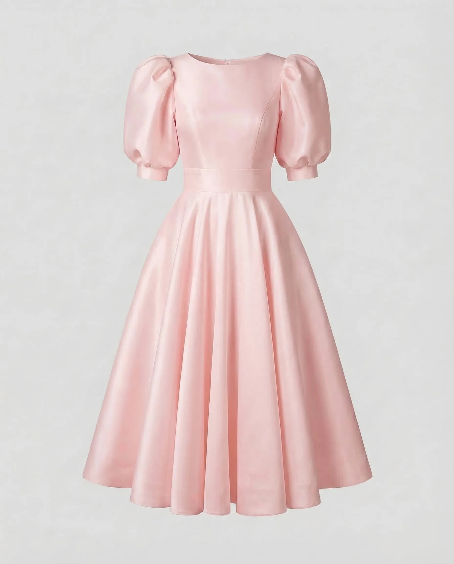 Damen Midikleid Elegant Puffärmel - Image 7
