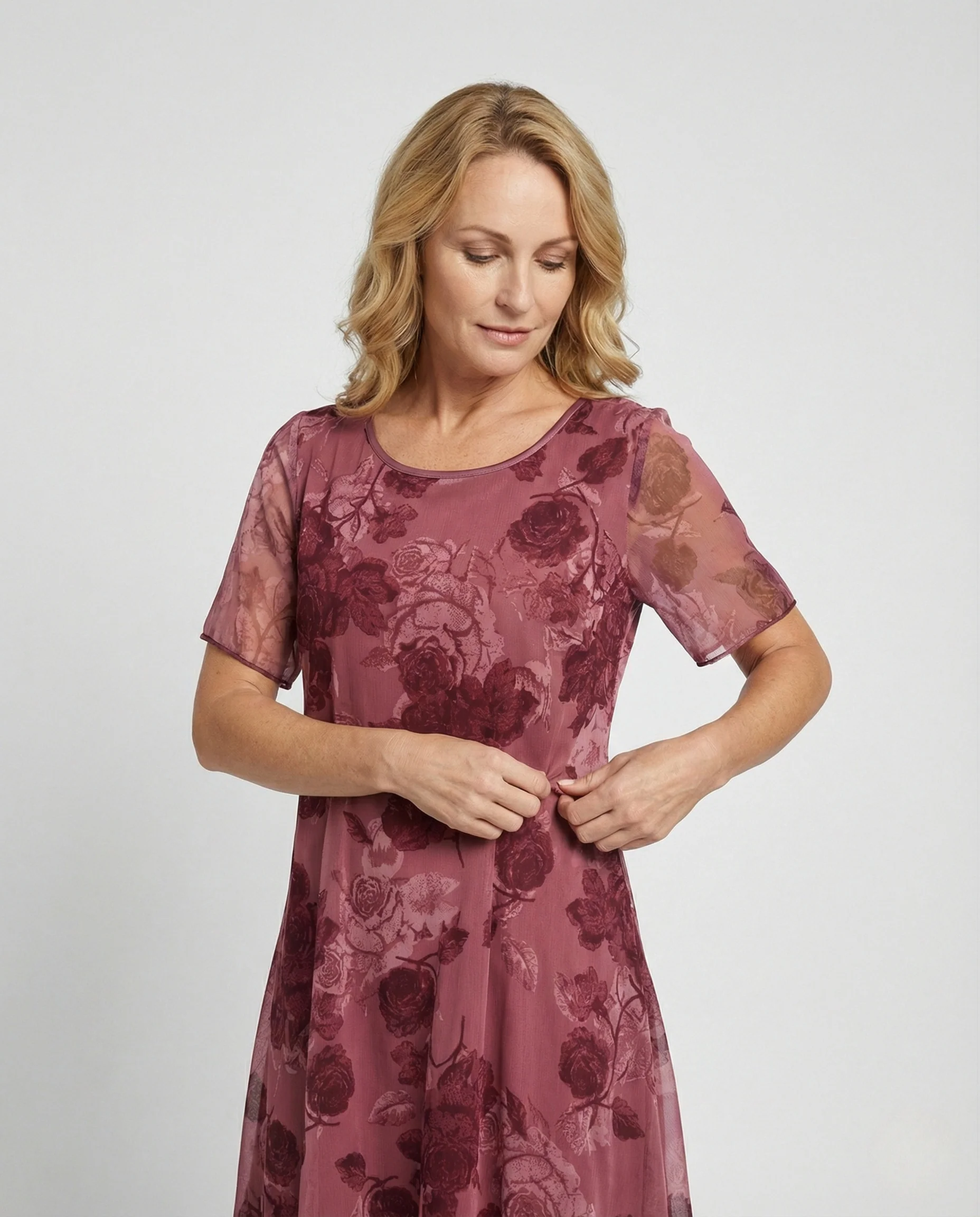 Elegantes Midikleid Damen Chiffon Überwurf - Image 2