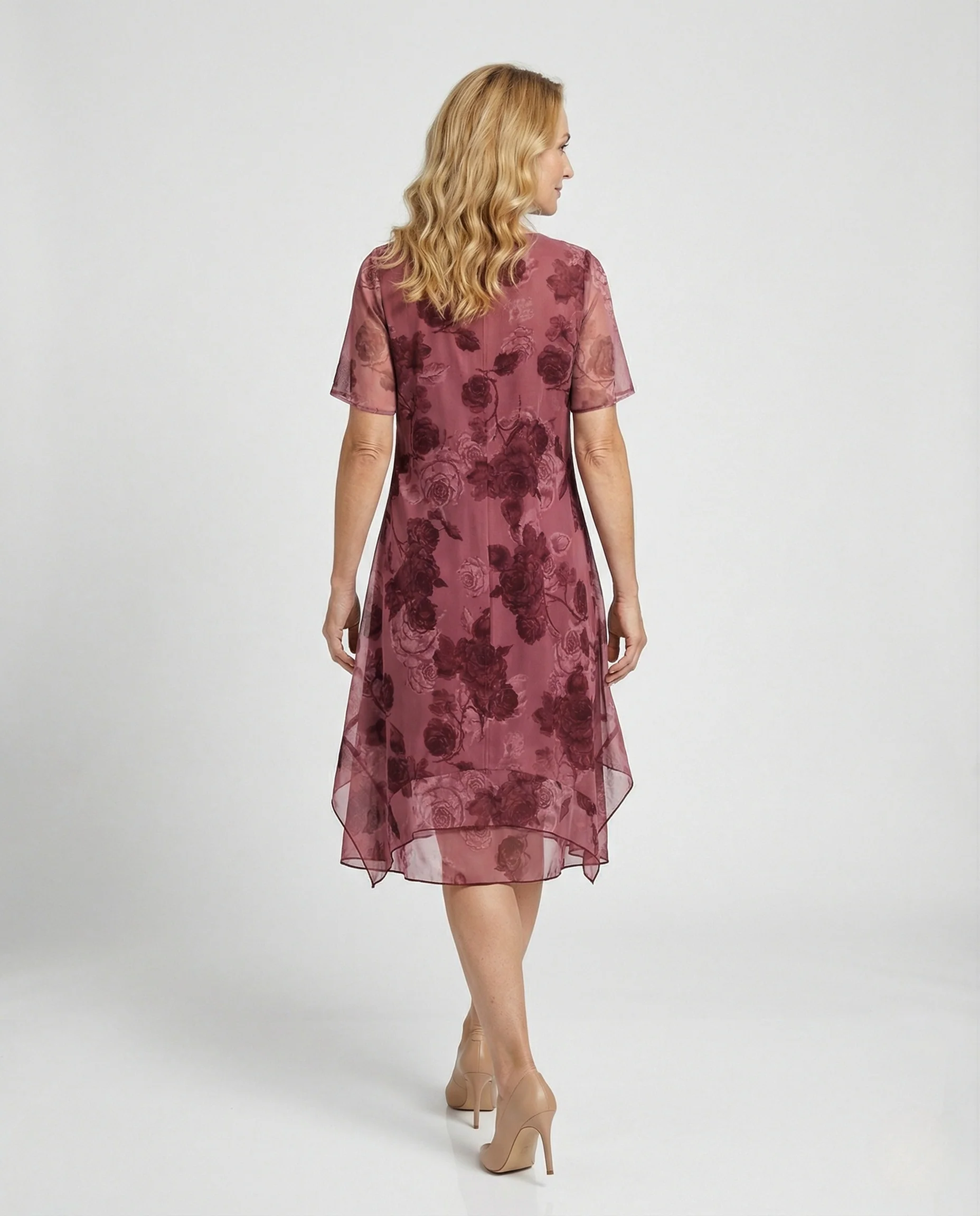 Elegantes Midikleid Damen Chiffon Überwurf - Image 4