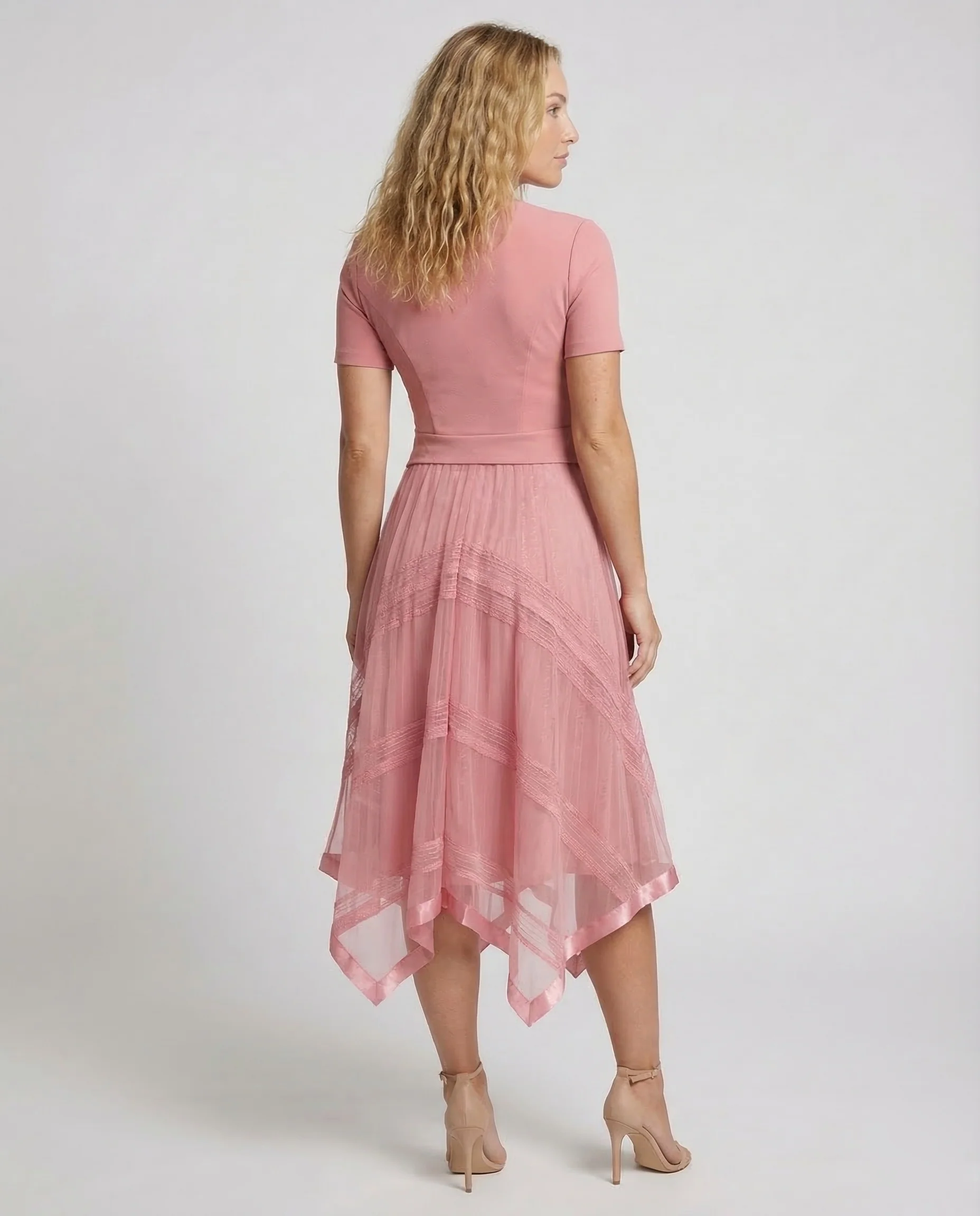 Damen Midikleid Strick Stufenrock - Image 4