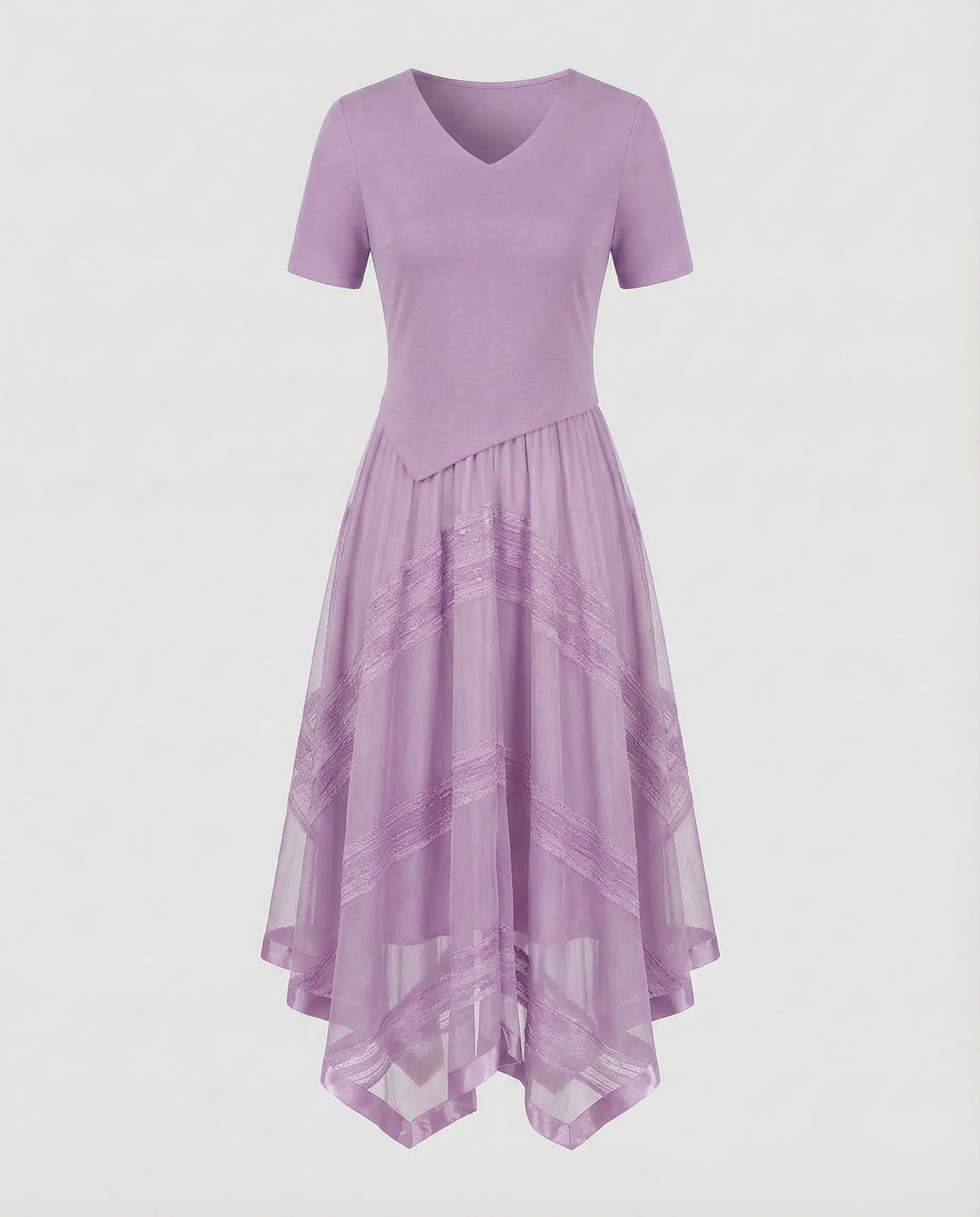Damen Midikleid Strick Stufenrock - Image 8