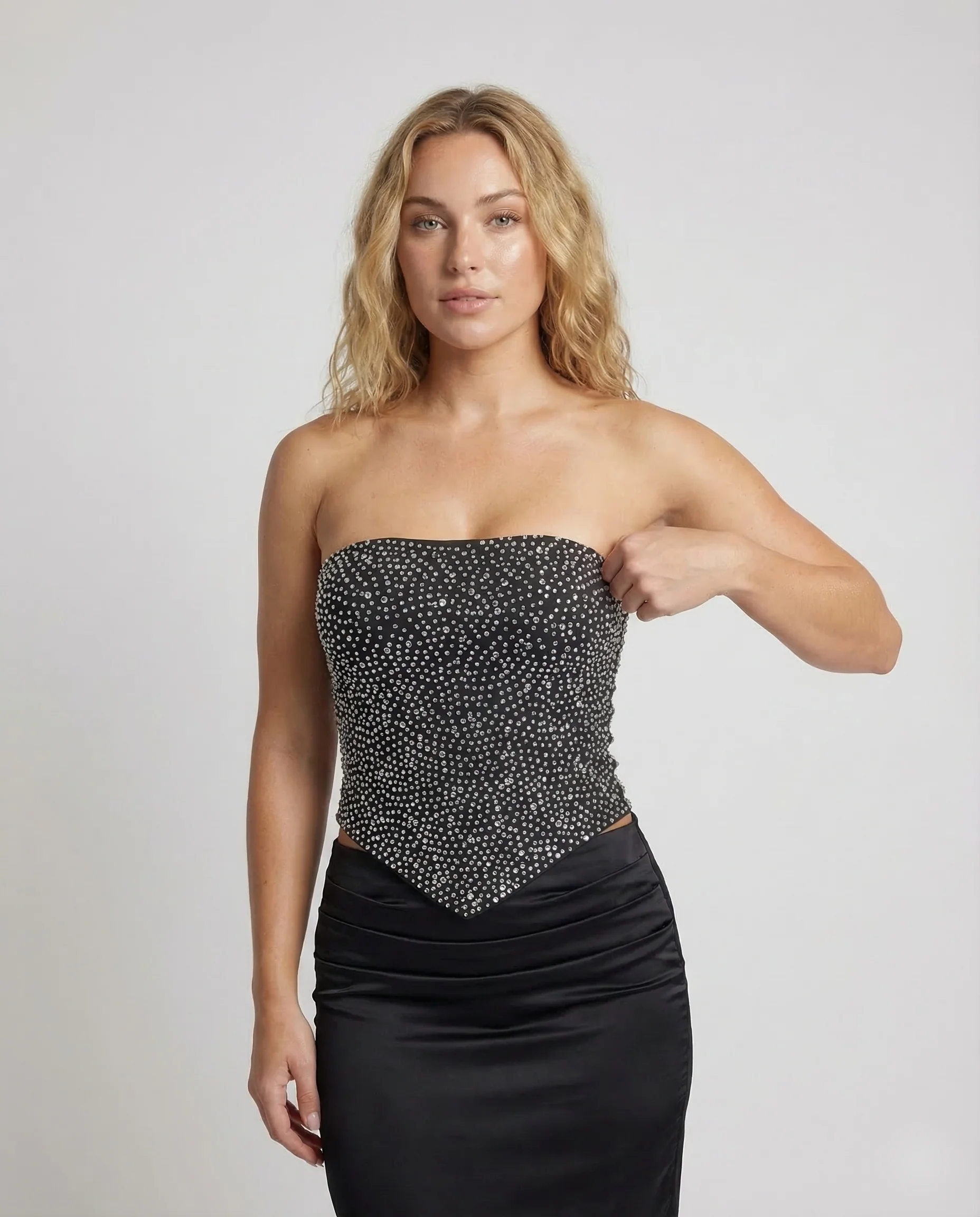 Damen Satin Corsagenkleid - Image 2