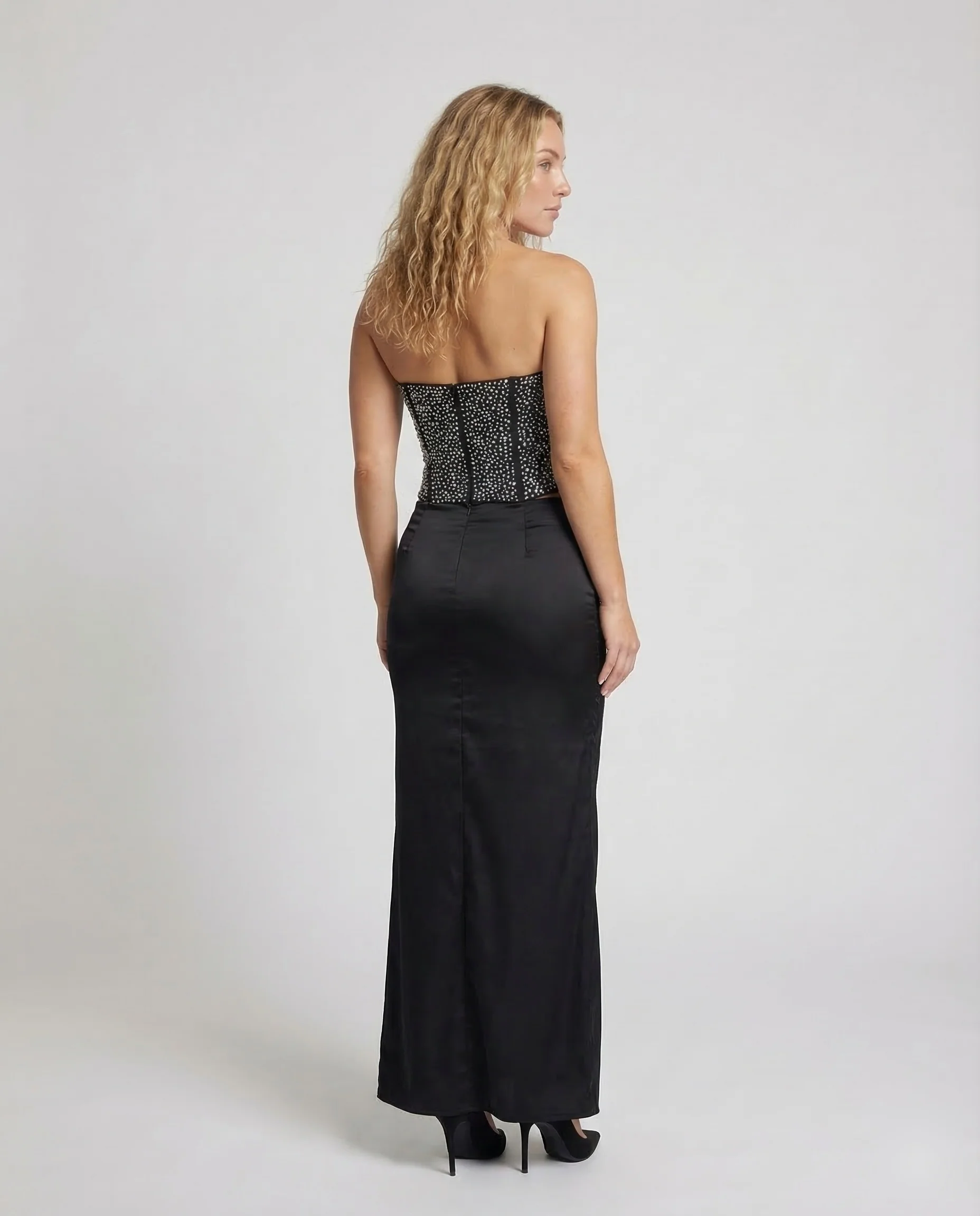 Damen Satin Corsagenkleid - Image 4