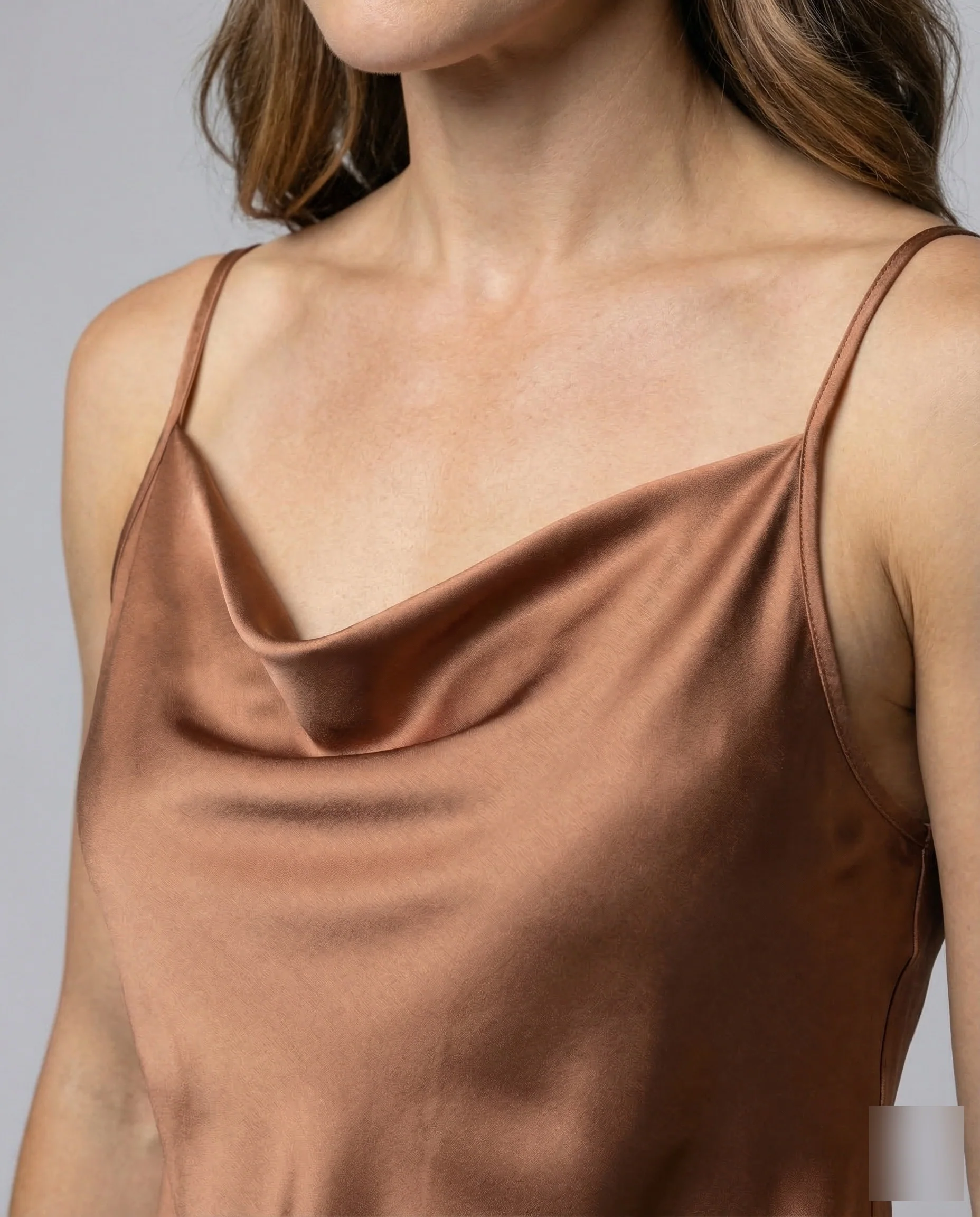 Damen Spaghettiträger Top Satin - Image 3