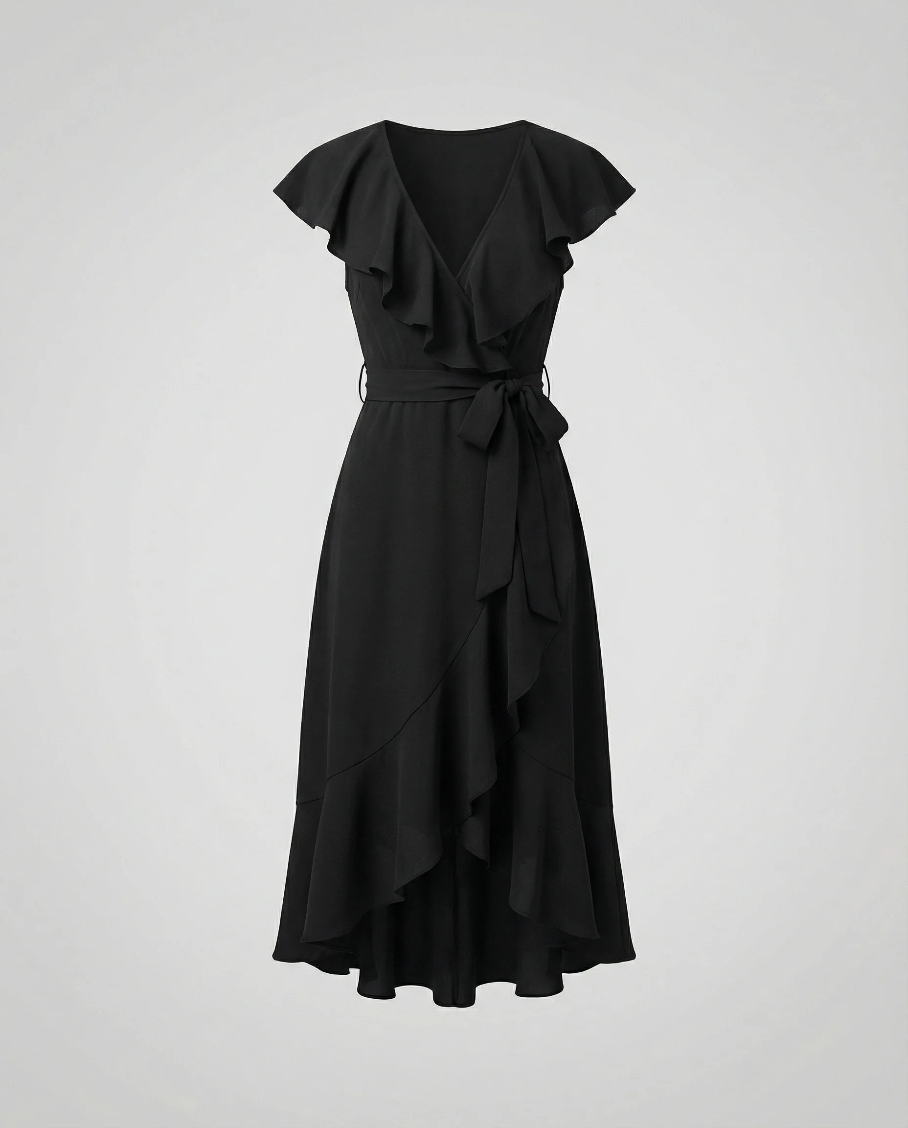 Damen Wickelkleid elegant mit Volants - Image 5