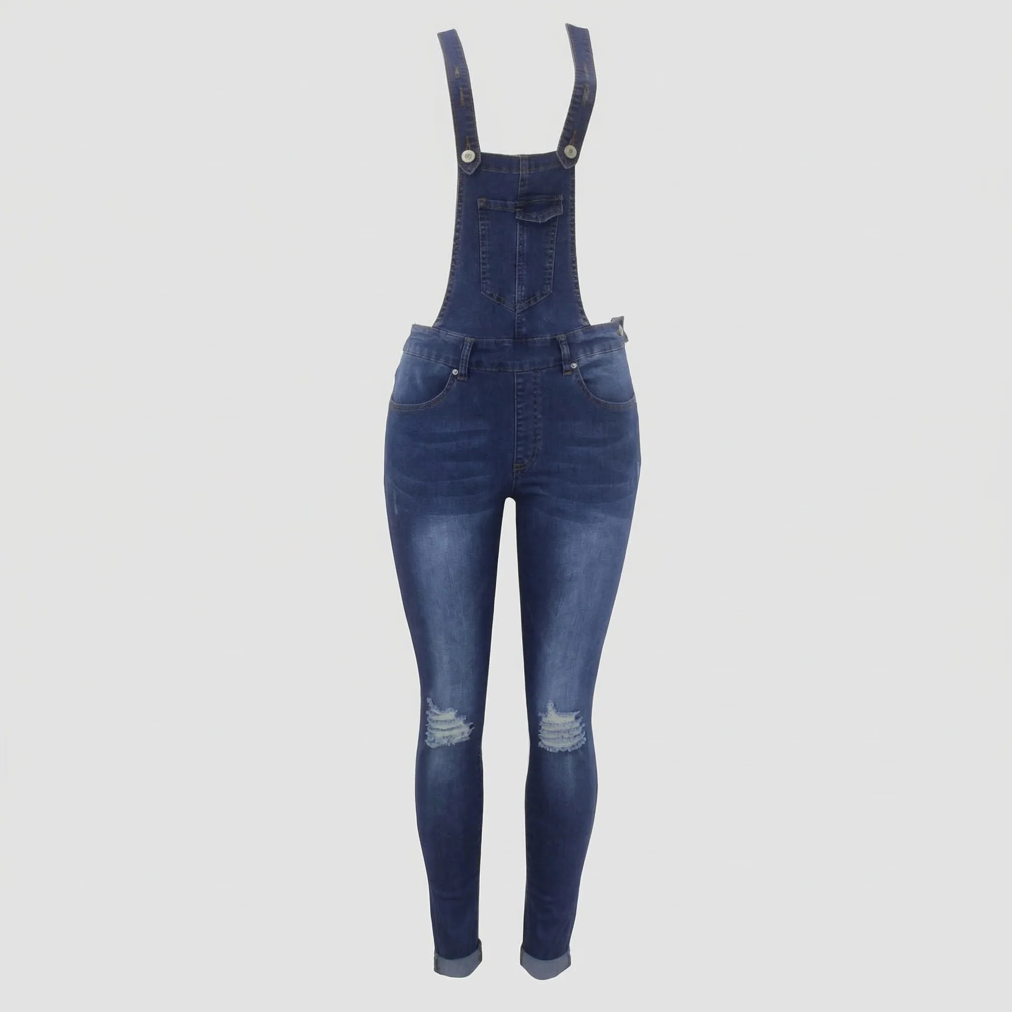 Damen Slim Denim Latzhose - Image 4